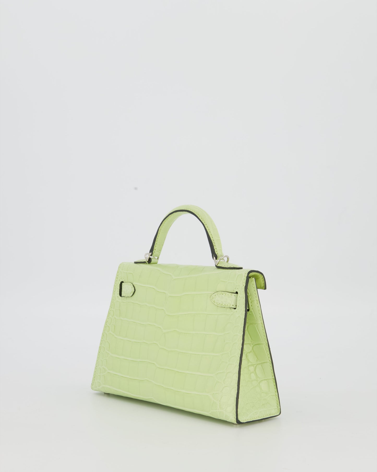 *SUPER RARE & HOT* Hermes Mini Kelly II 20 Bag in Jaune Bourgeon Alligator Mississippiensis Leather with Palladium Hardware