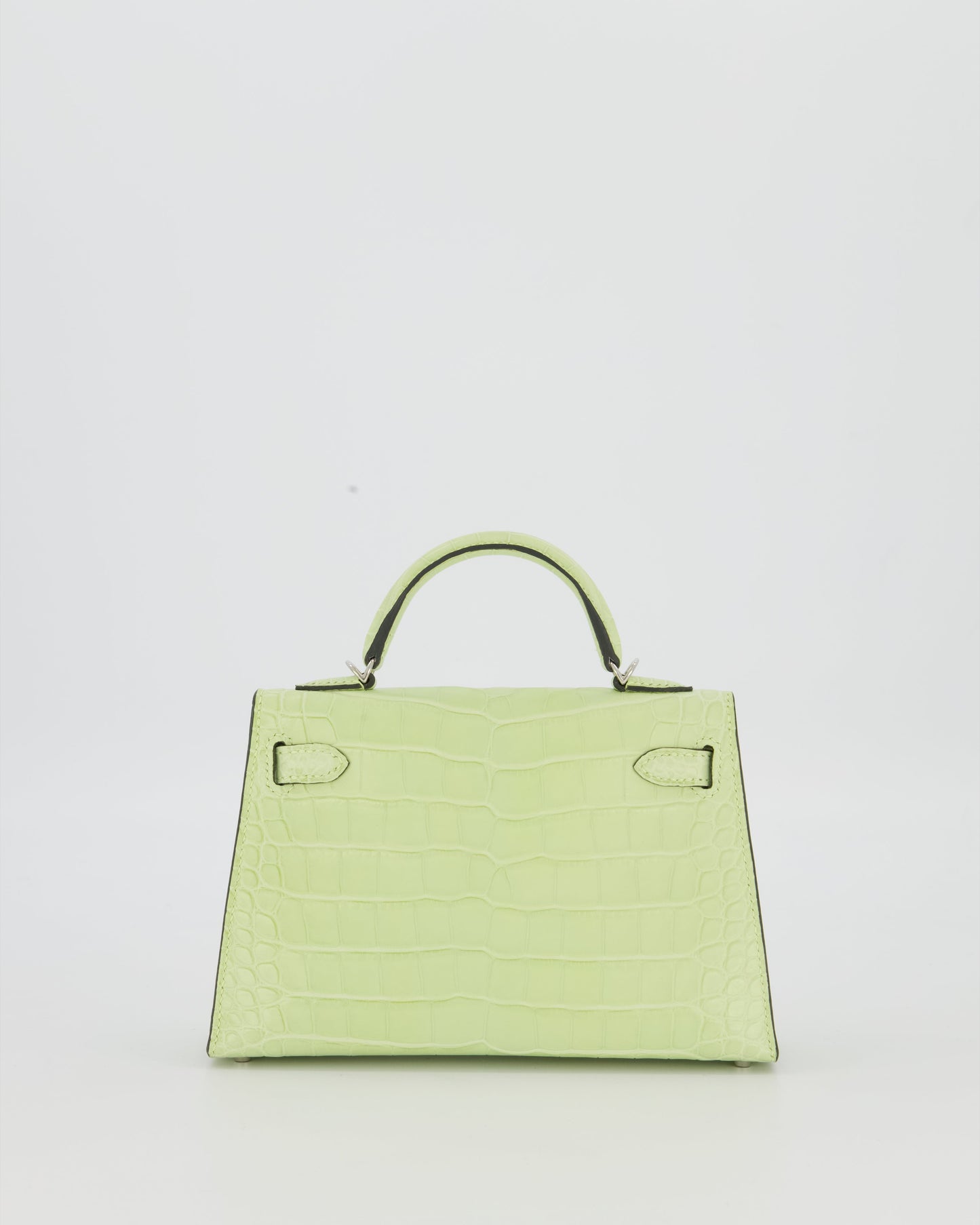 *SUPER RARE & HOT* Hermes Mini Kelly II 20 Bag in Jaune Bourgeon Alligator Mississippiensis Leather with Palladium Hardware