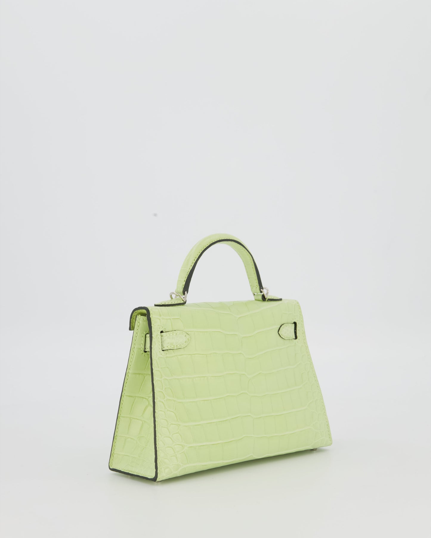 *SUPER RARE & HOT* Hermes Mini Kelly II 20 Bag in Jaune Bourgeon Alligator Mississippiensis Leather with Palladium Hardware