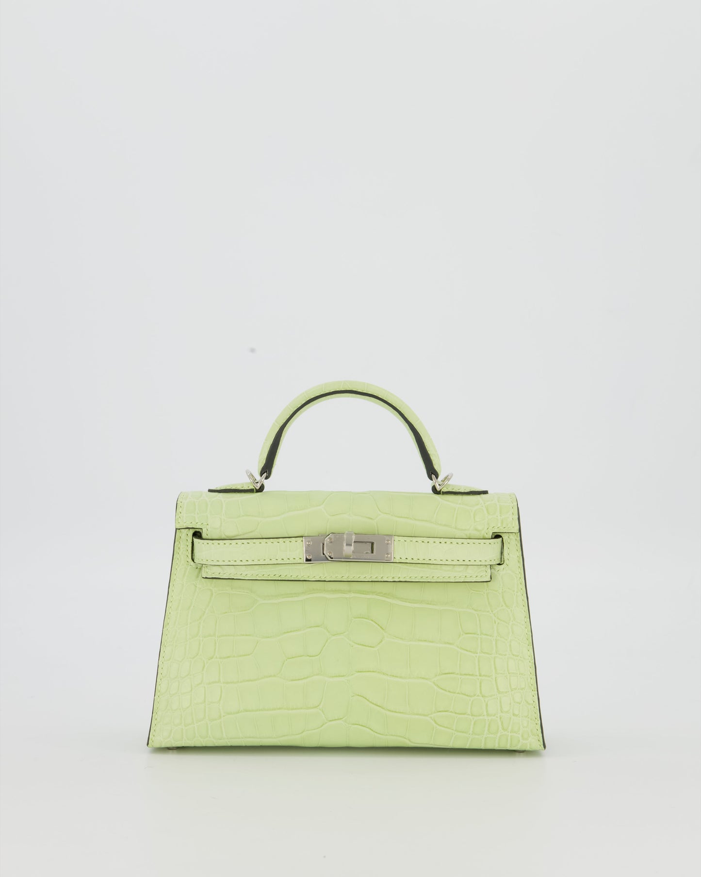 *SUPER RARE & HOT* Hermes Mini Kelly II 20 Bag in Jaune Bourgeon Alligator Mississippiensis Leather with Palladium Hardware