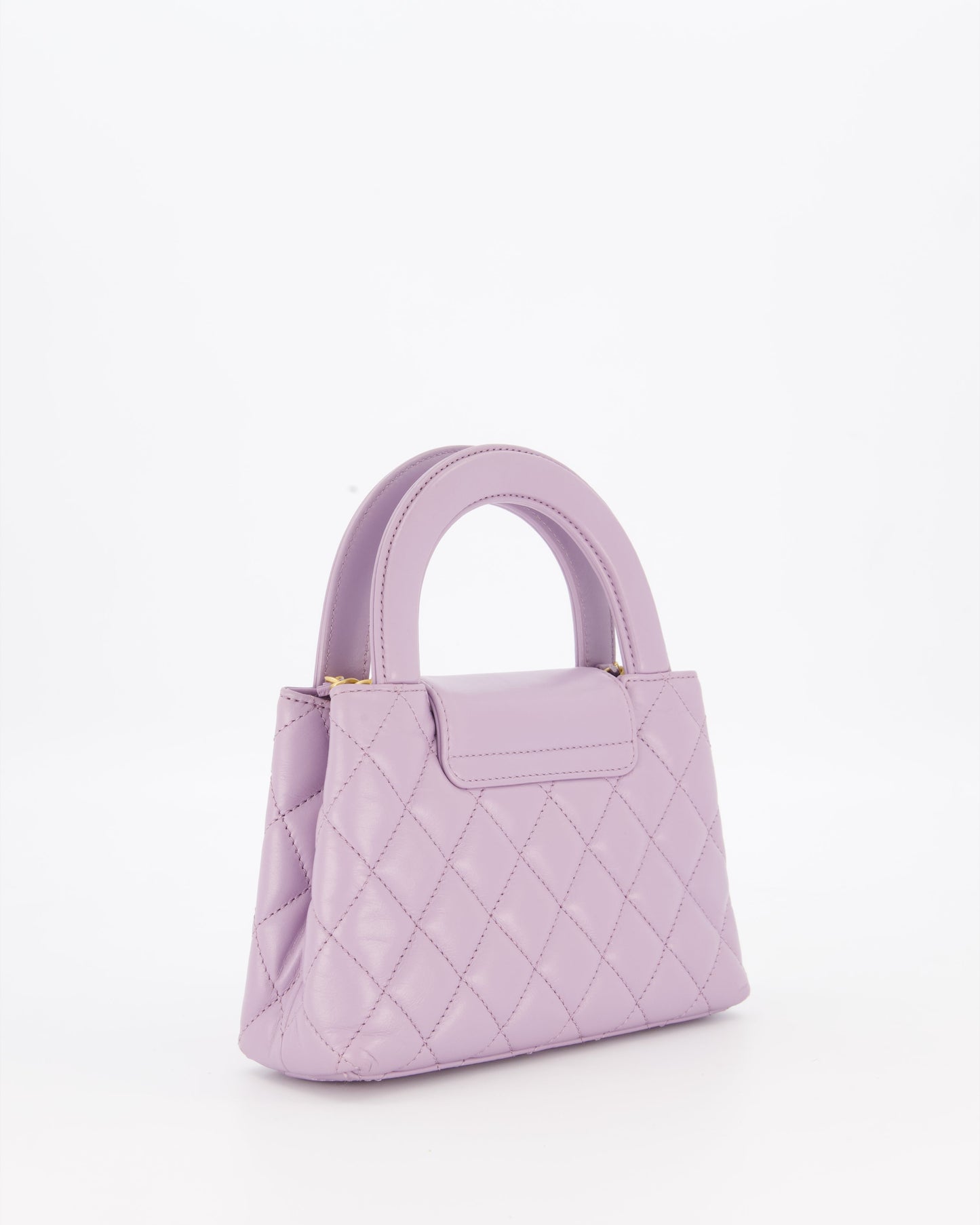 *HOT COLOUR* Chanel Lilac Small Mini Kelly Shopping Bag in Calfskin Leather with Brushed Gold Hardware