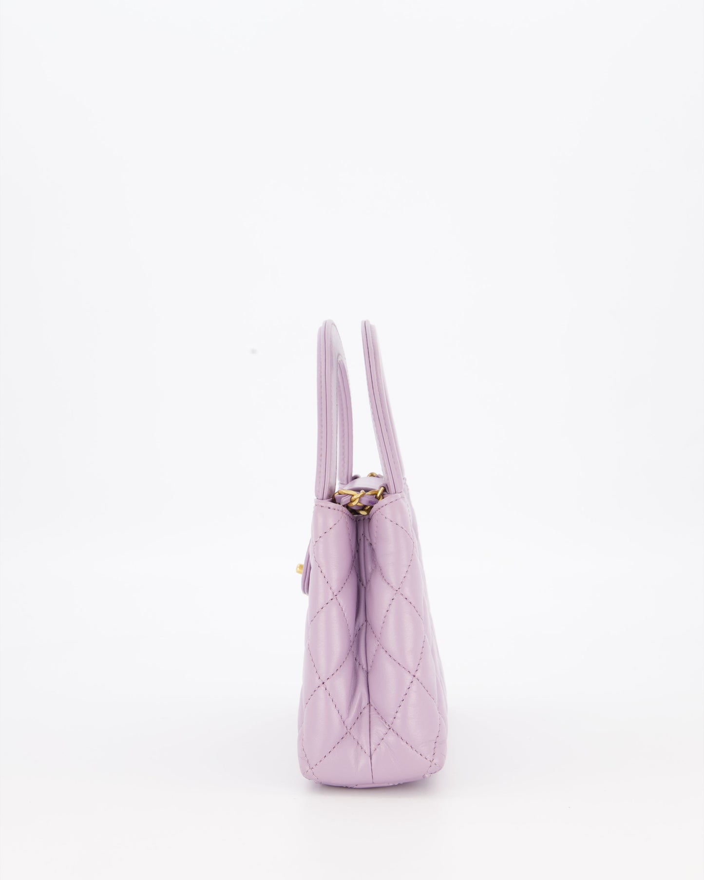 *HOT COLOUR* Chanel Lilac Small Mini Kelly Shopping Bag in Calfskin Leather with Brushed Gold Hardware