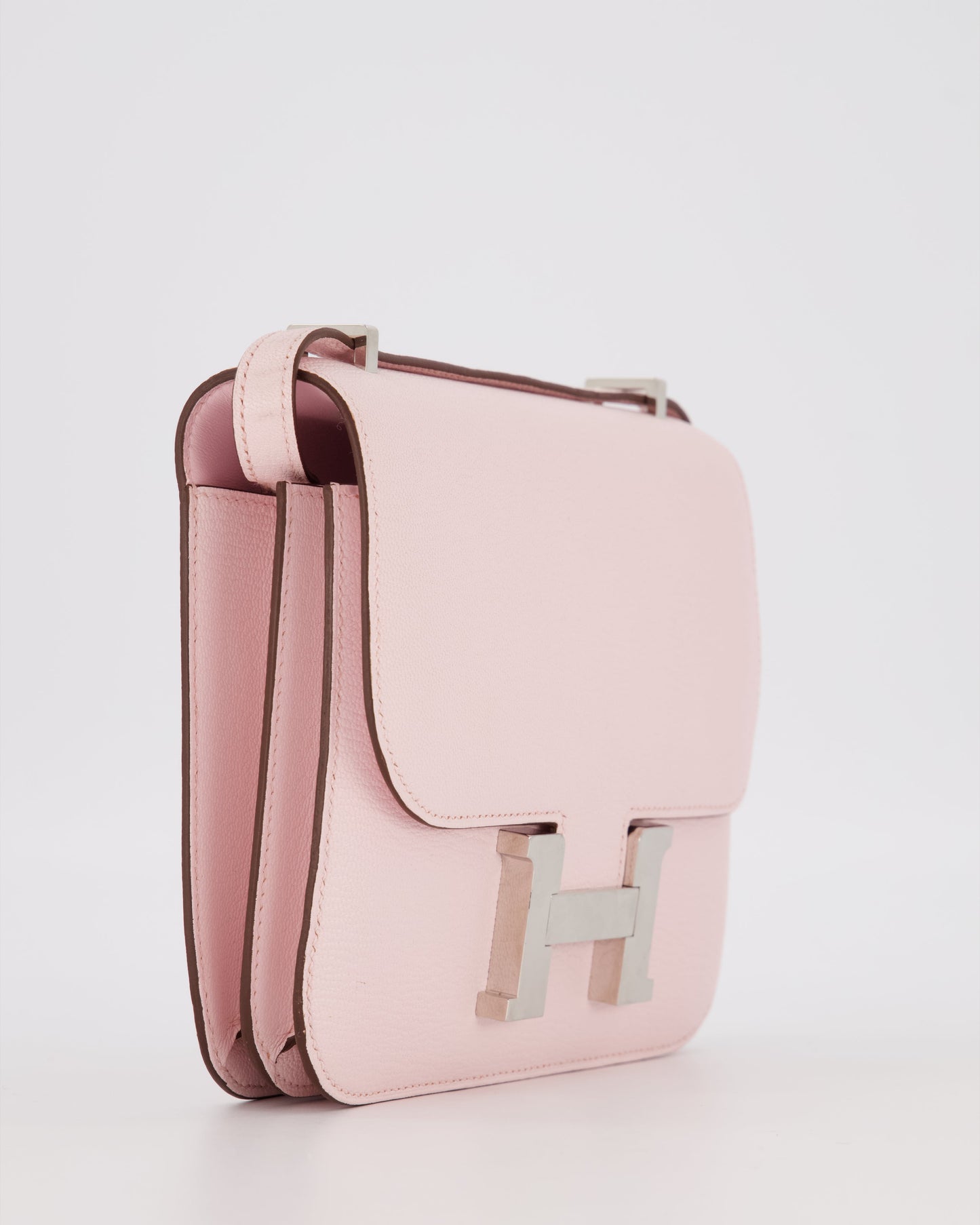 Hermes Constance III 18 Miroir Bag in Rose Darling Chevrè Mysore Leather with Palladium Permabrass Hardware
