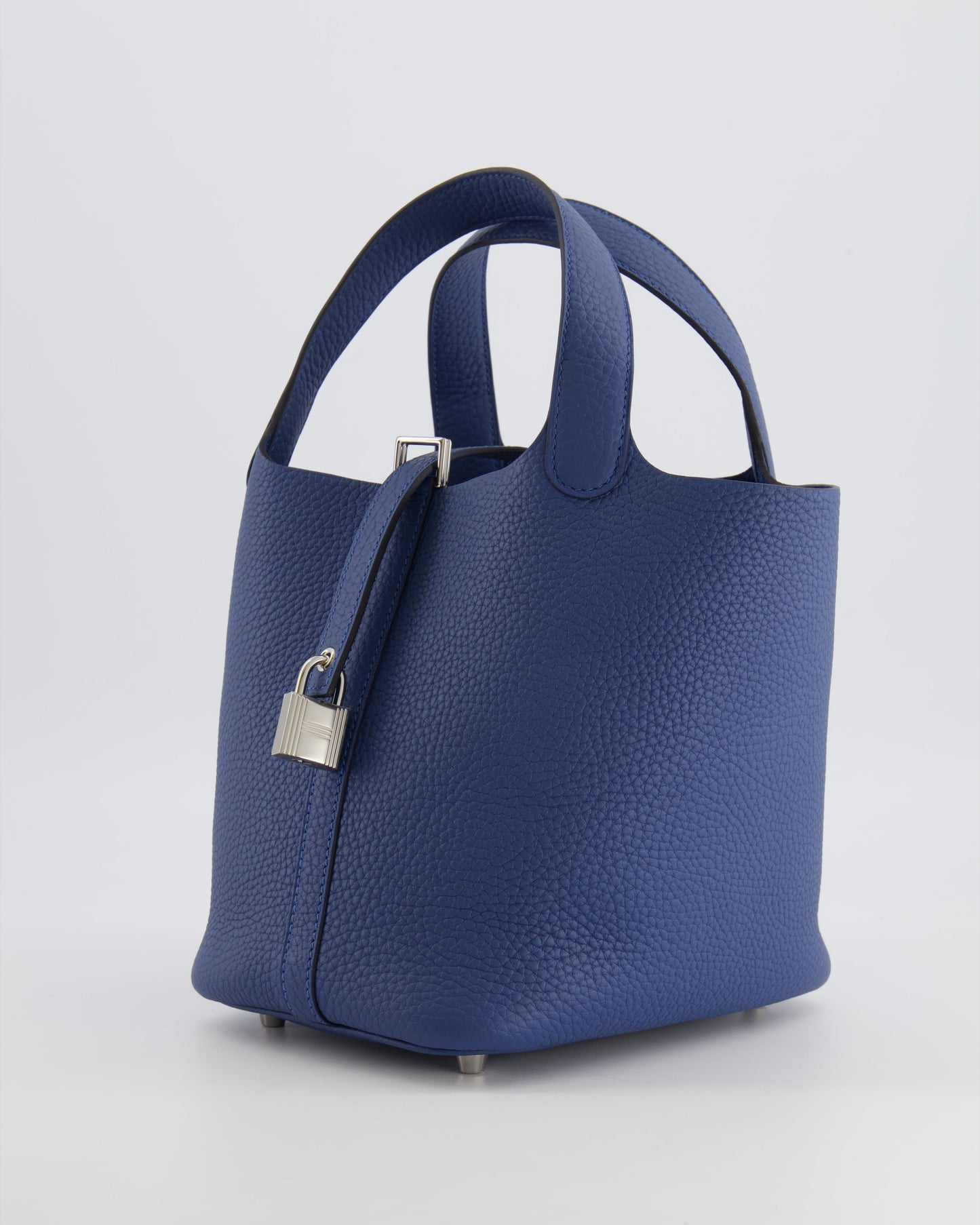 Hermes Picotin Lock 18 Bag in Blue Tie Clemence Leather with Palladium Hardware
