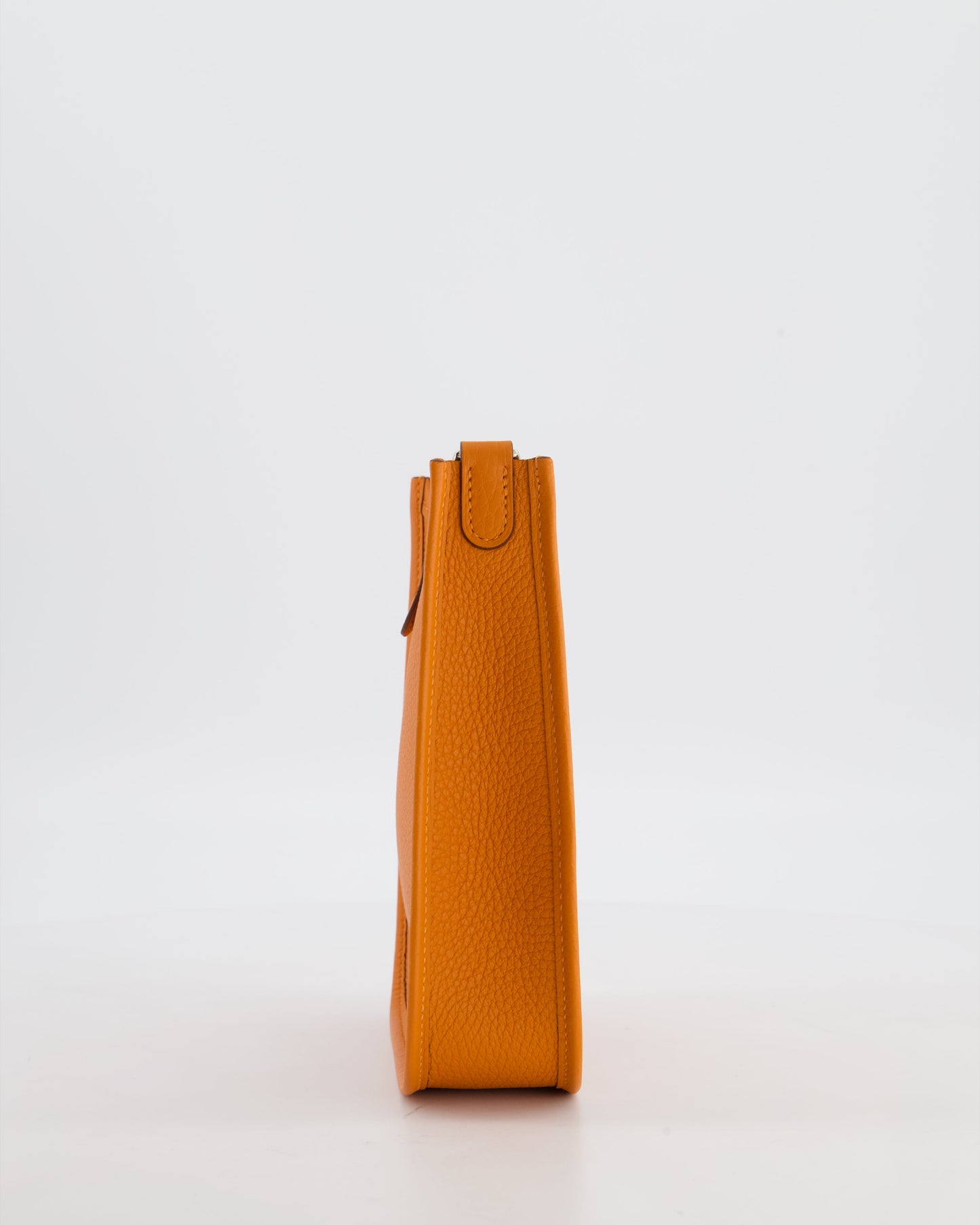Hermes Mini Evelyne Bag in Orange Clemence Leather with Palladium Hardware