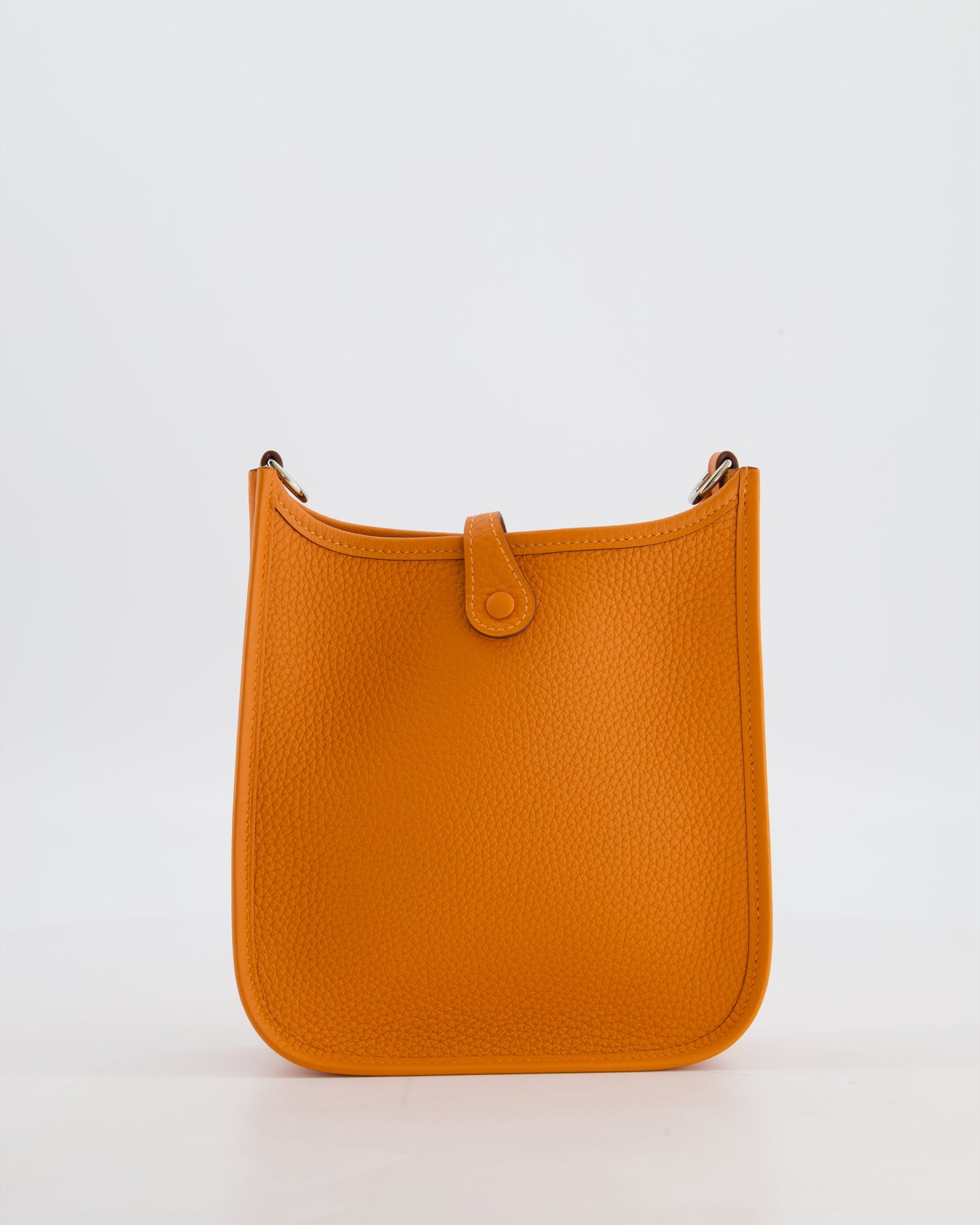 Hermes Mini Evelyne Bag in Orange Clemence Leather with Palladium Hardware