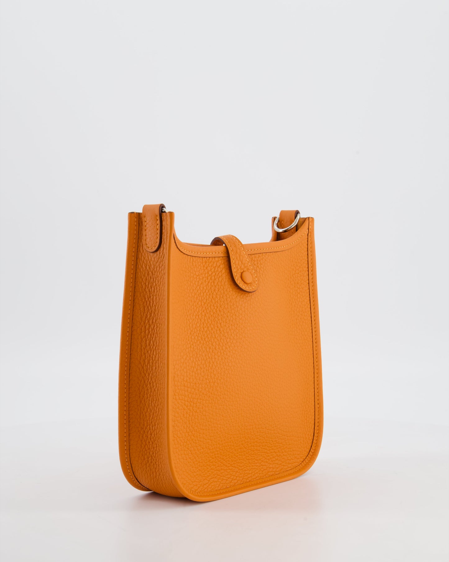 Hermes Mini Evelyne Bag in Orange Clemence Leather with Palladium Hardware