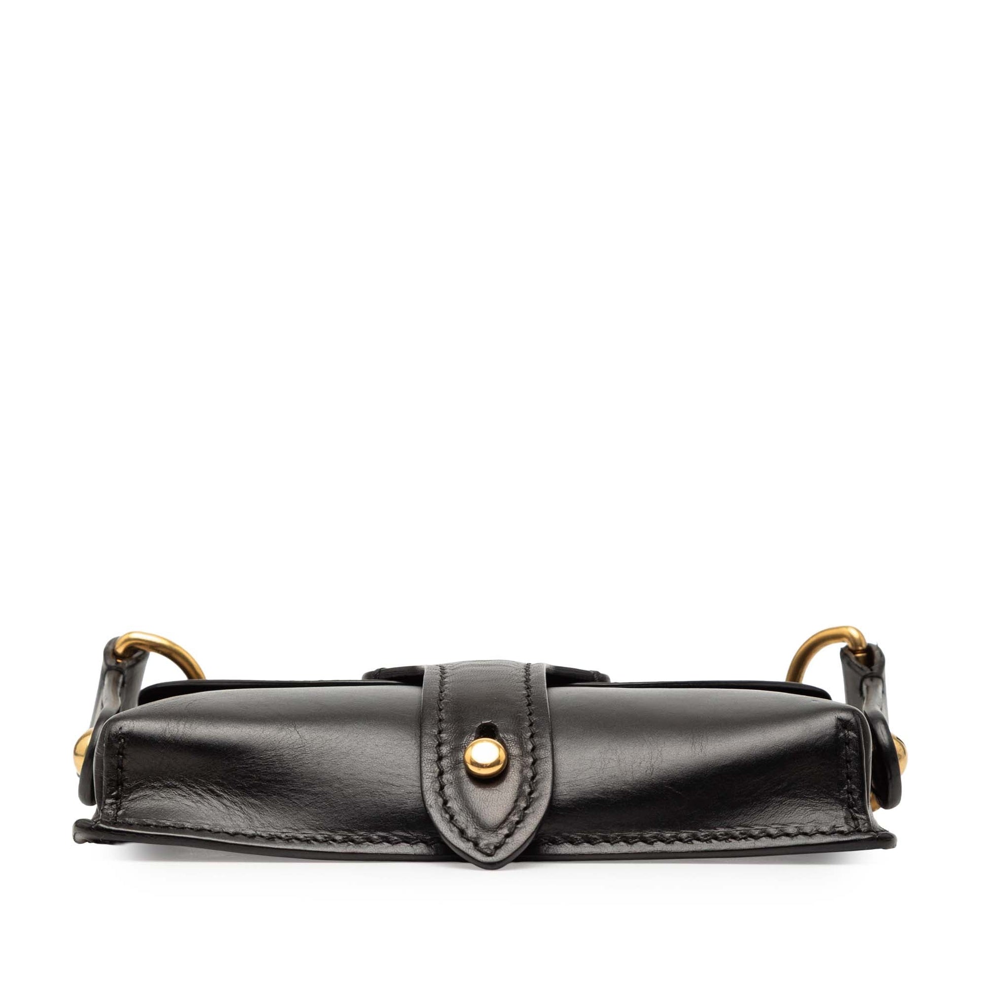 Black Dior Mini Leather D Bee Saddle Bag