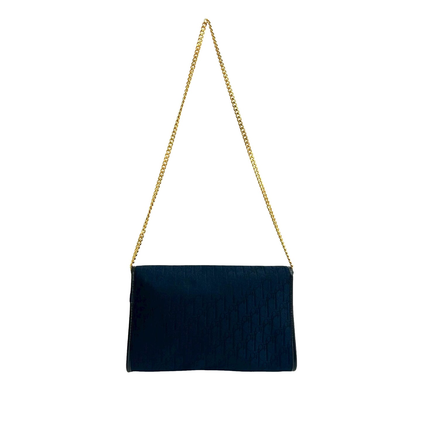 Blue Dior Diorissimo Trotter Canvas Chain Shoulder Bag