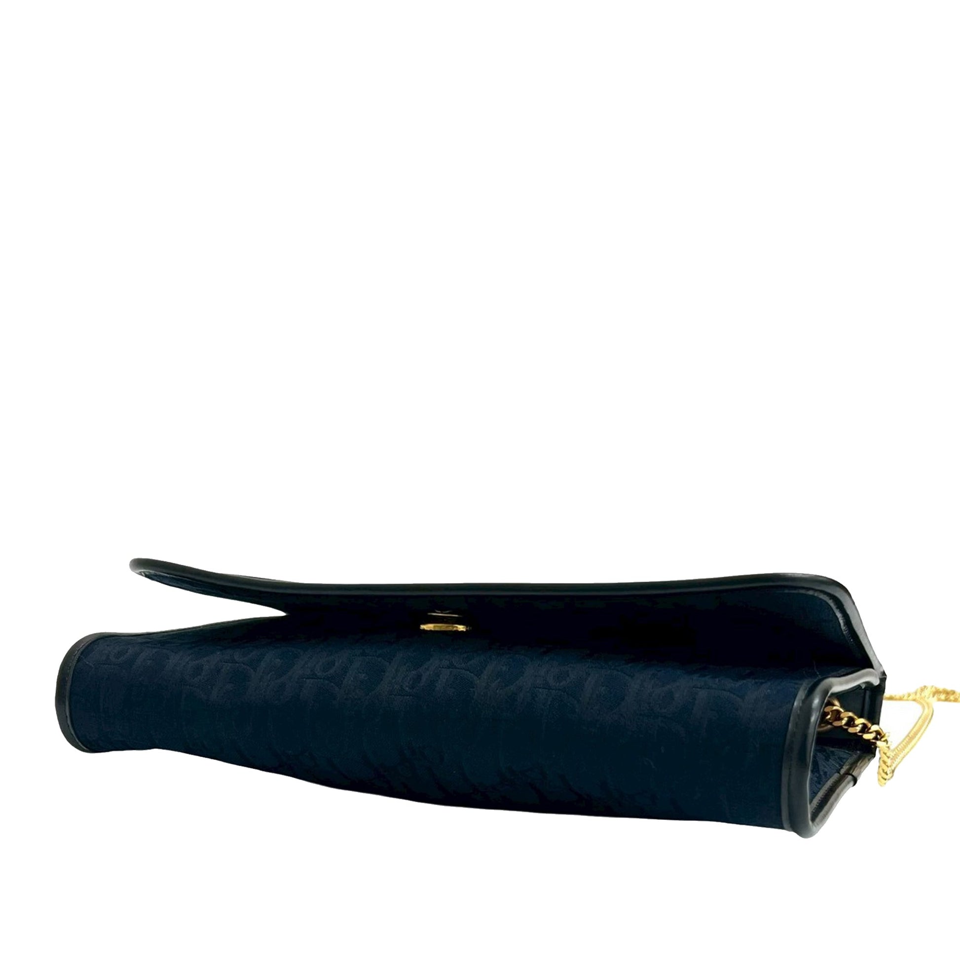 Blue Dior Diorissimo Trotter Canvas Chain Shoulder Bag