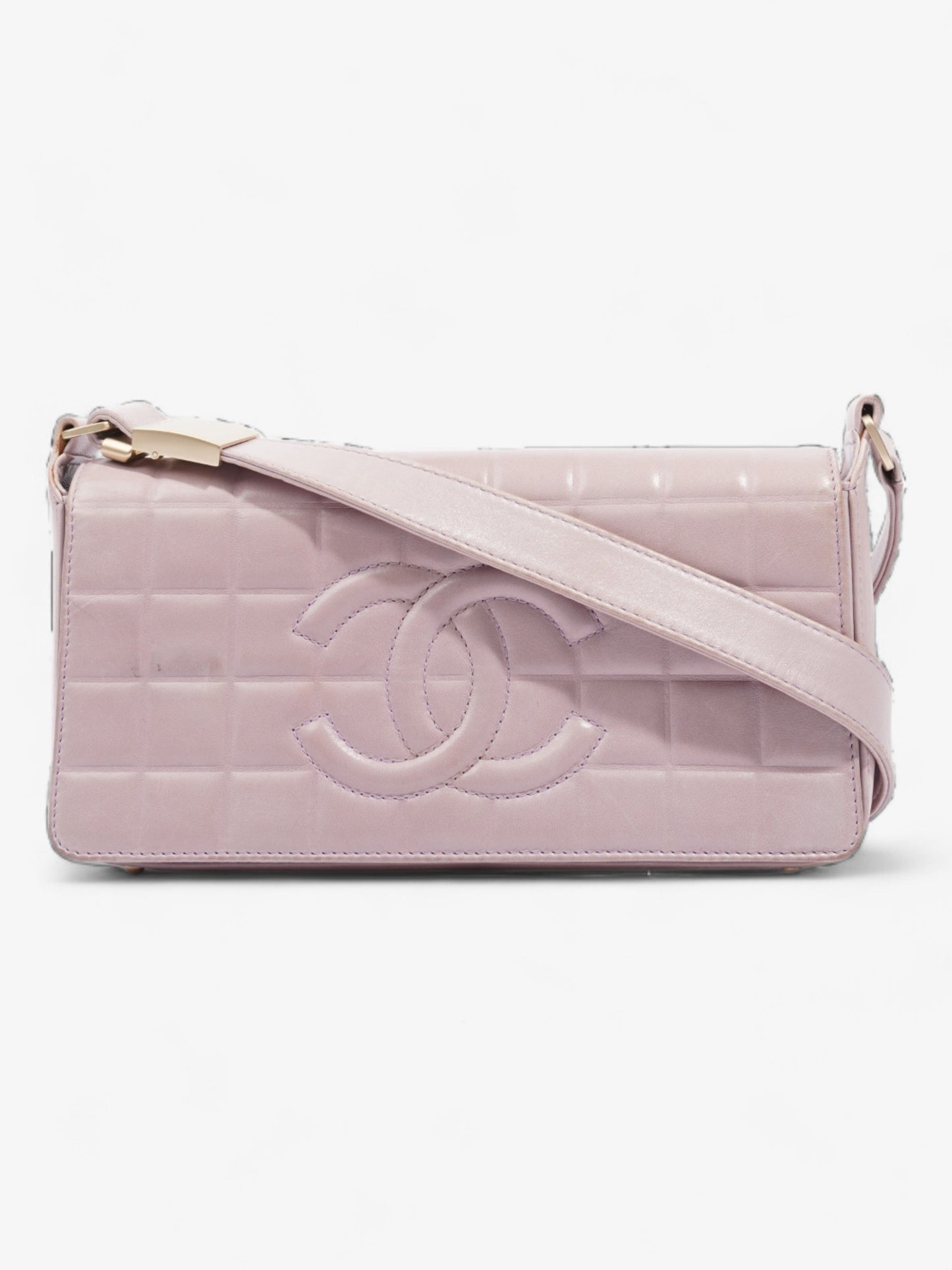 Chanel Choco Bar Shoulder Bag Pink Lambskin Leather