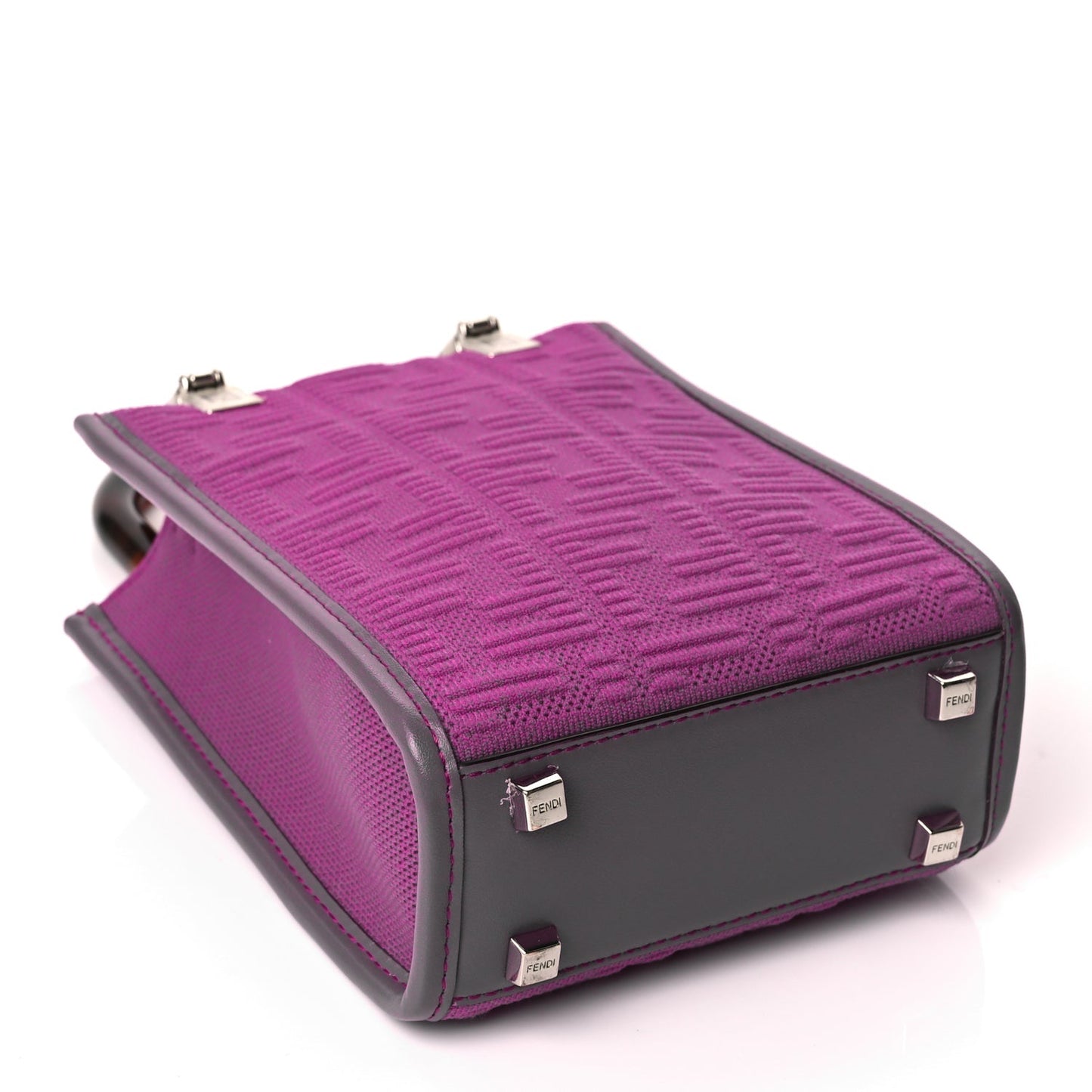 Fendi Technical Fabric Vitello Ceylon Plexiglass FF Mini Fendi Sunshine Shopper Tote Pink Bouganville