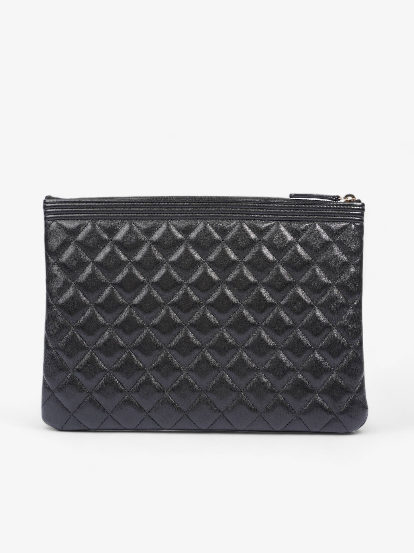 Chanel Medium Boy Pouch Black Lambskin Leather