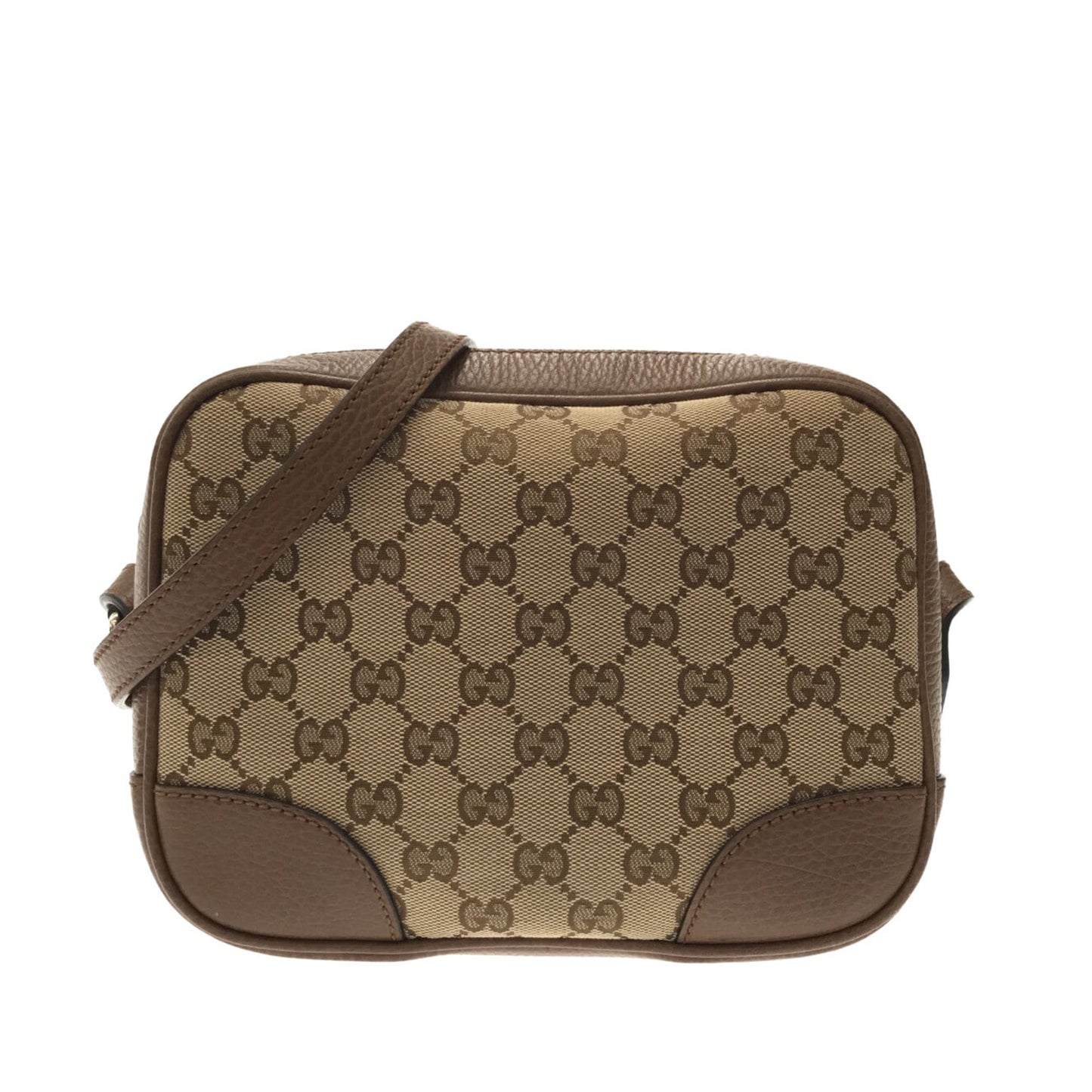 Gucci Brown Leather Canvas Crossbody Style 2