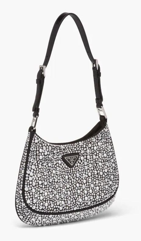 PRADA CLEO SATIN CRYSTAL SHOULDER BAG