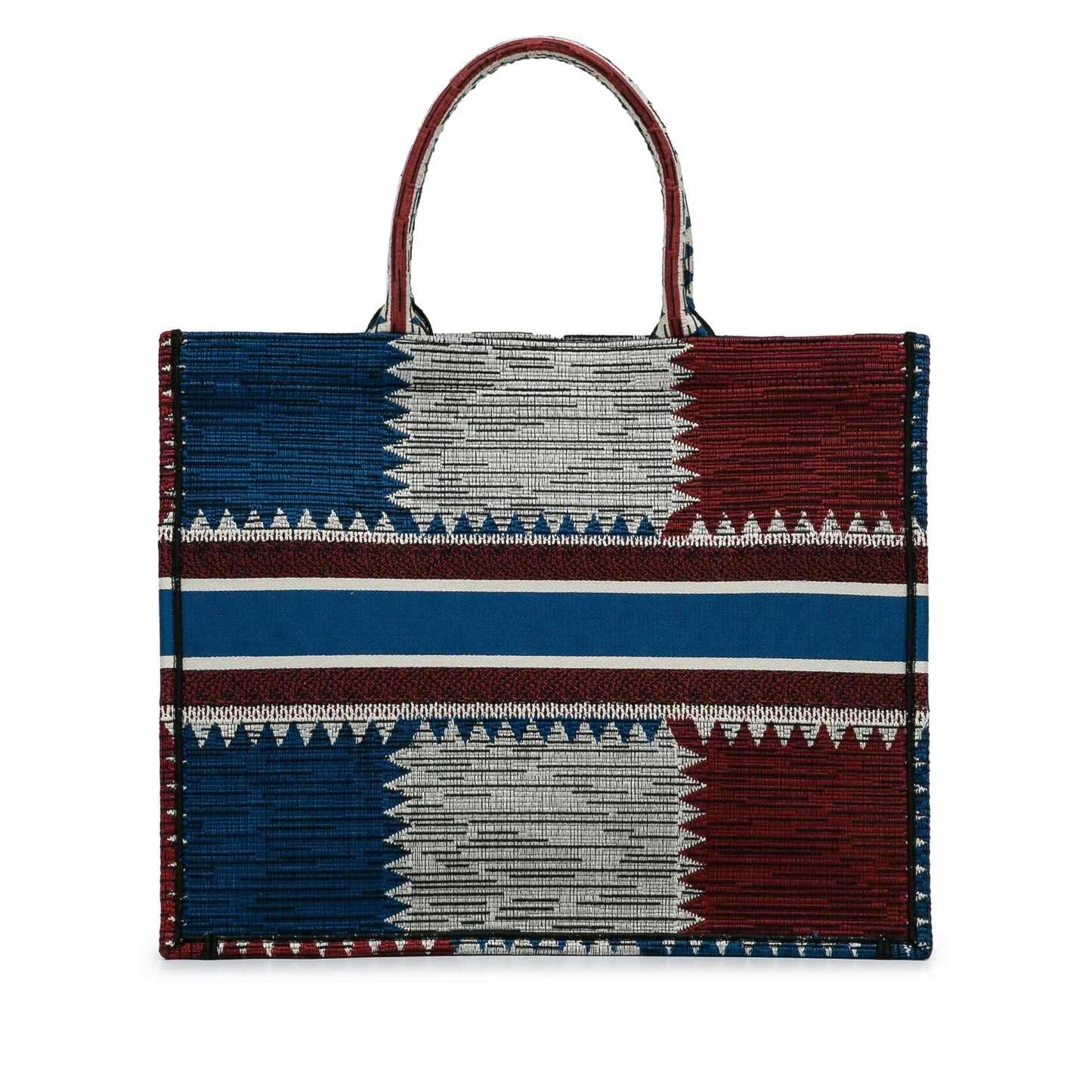 Blue Dior Large French Flag Book Tote