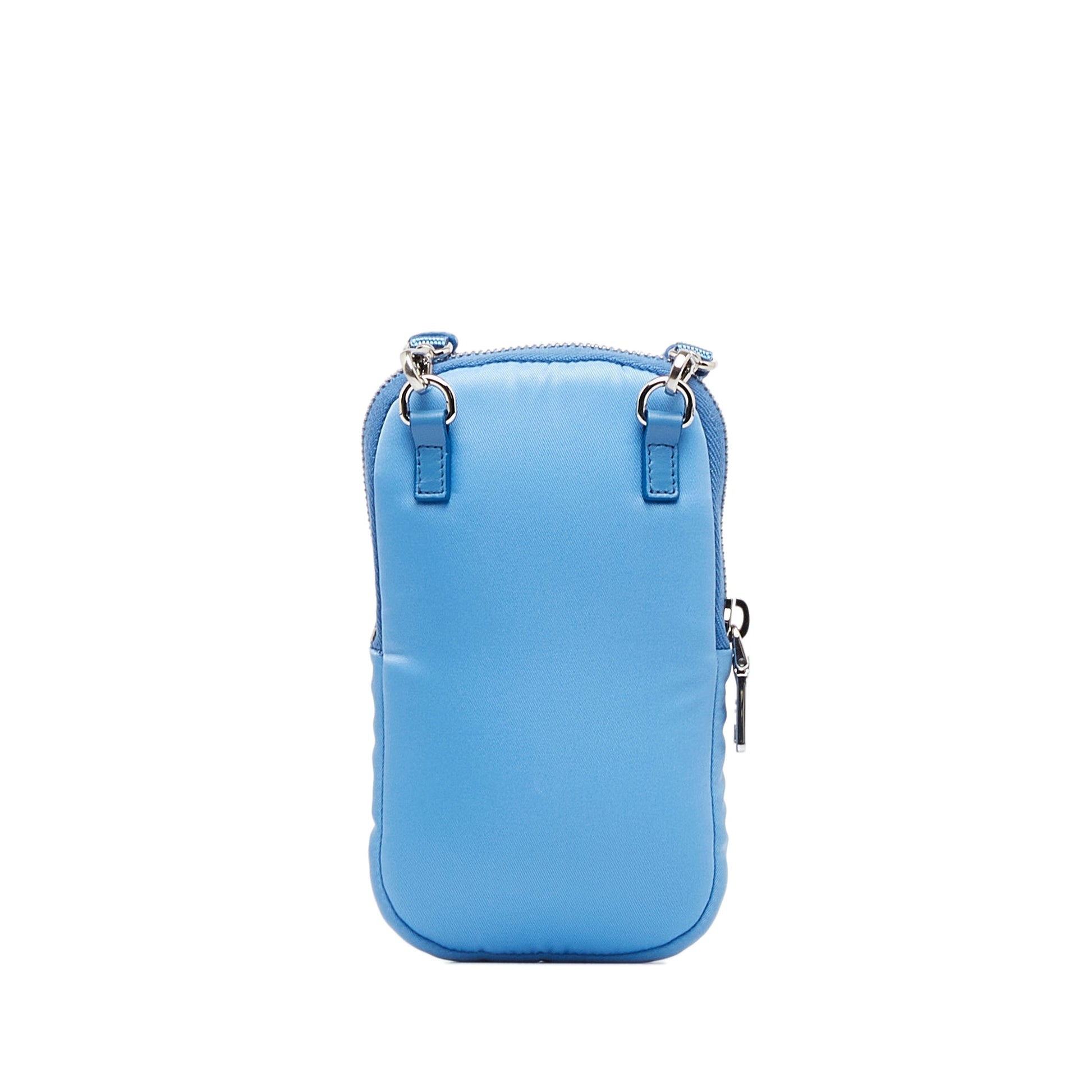 Prada Tessuto Phone Holder Blue Nylon Canvas Luxury Handbag