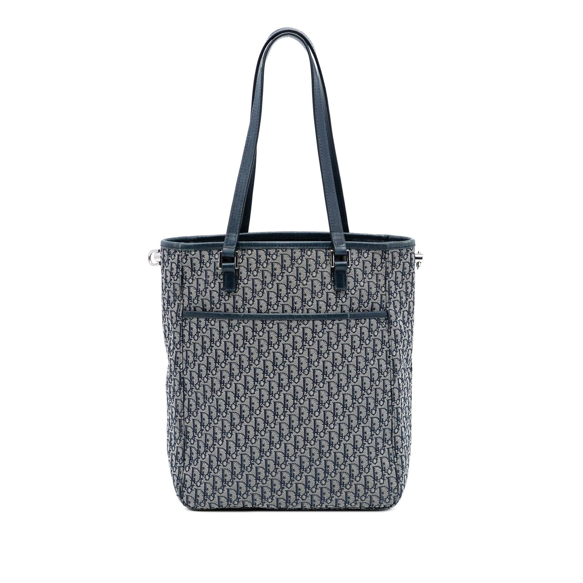 Blue Dior Diorissimo Trotter Canvas Tote Satchel
