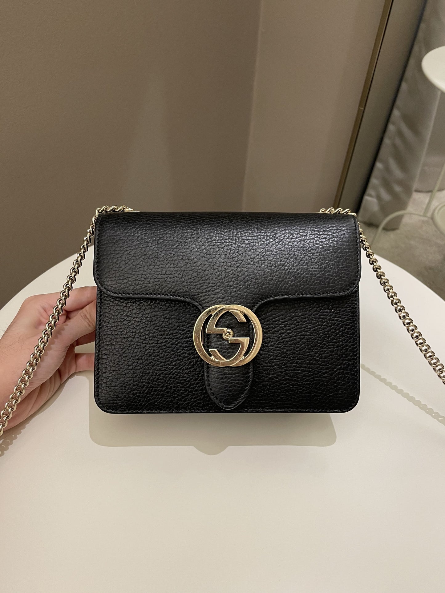 Gucci Leather Chain Handbag