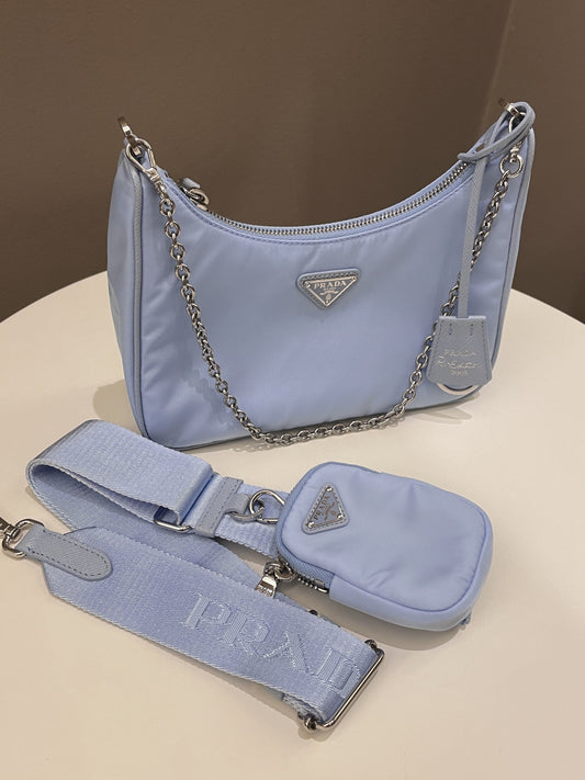 Prada Re-Edition Nylon Bag Sky Blue Nylon