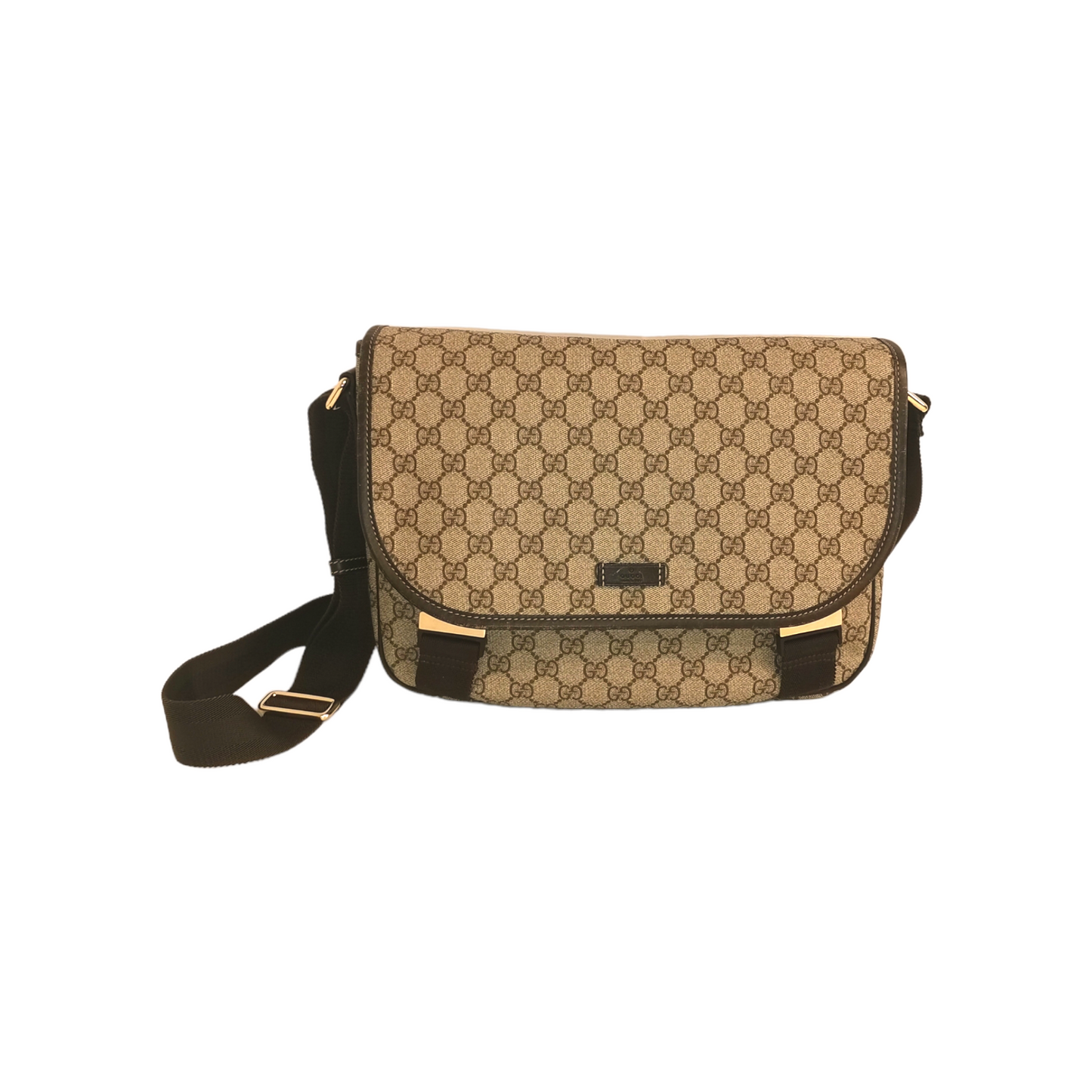 Gucci Brown Leather Canvas Crossbody Style 6