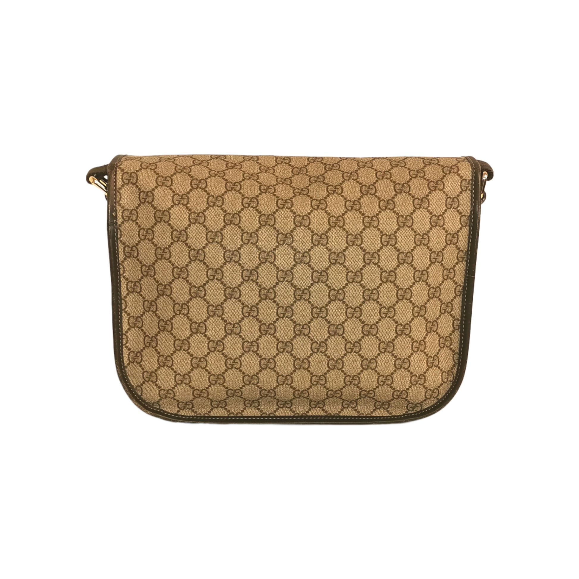 Gucci Brown Leather Canvas Crossbody Style 6