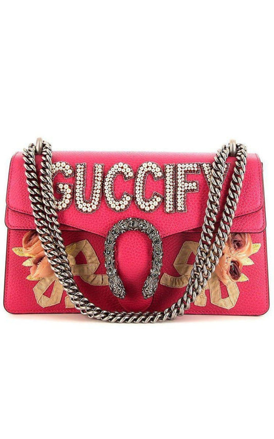 Gucci Dionysus Pink Leather Chain Shoulder Bag