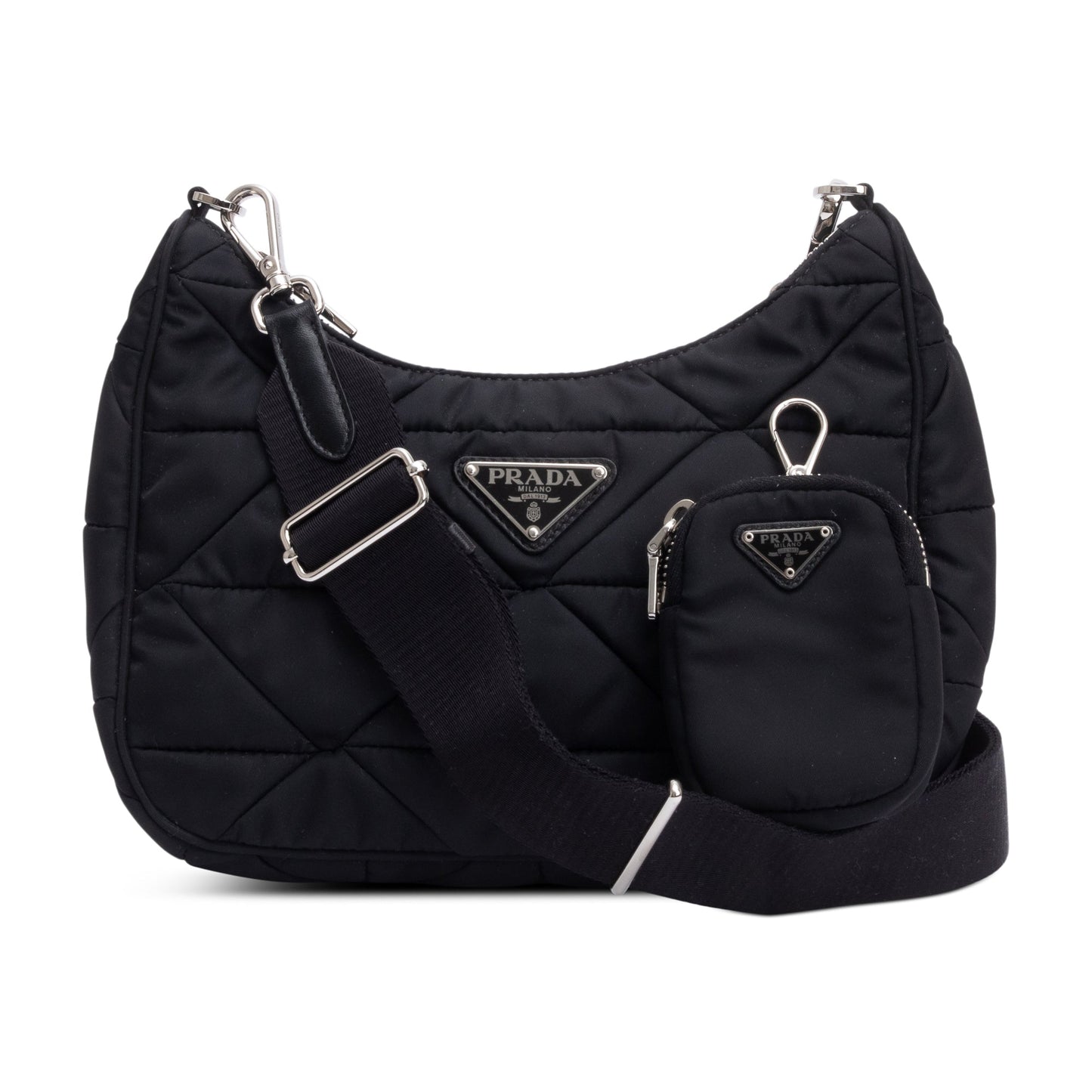 Prada 2021 Black Padded Re-Nylon Shoulder Bag