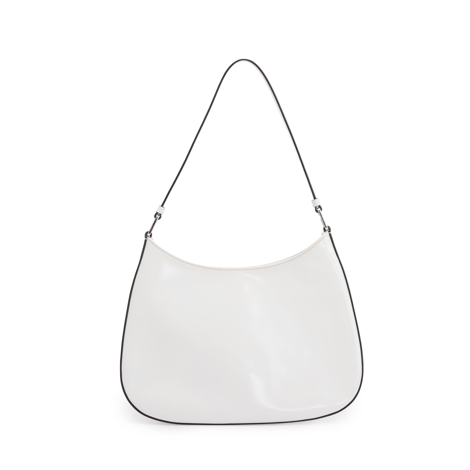 Prada 2021 White Spazzolato Leather Cleo Bag