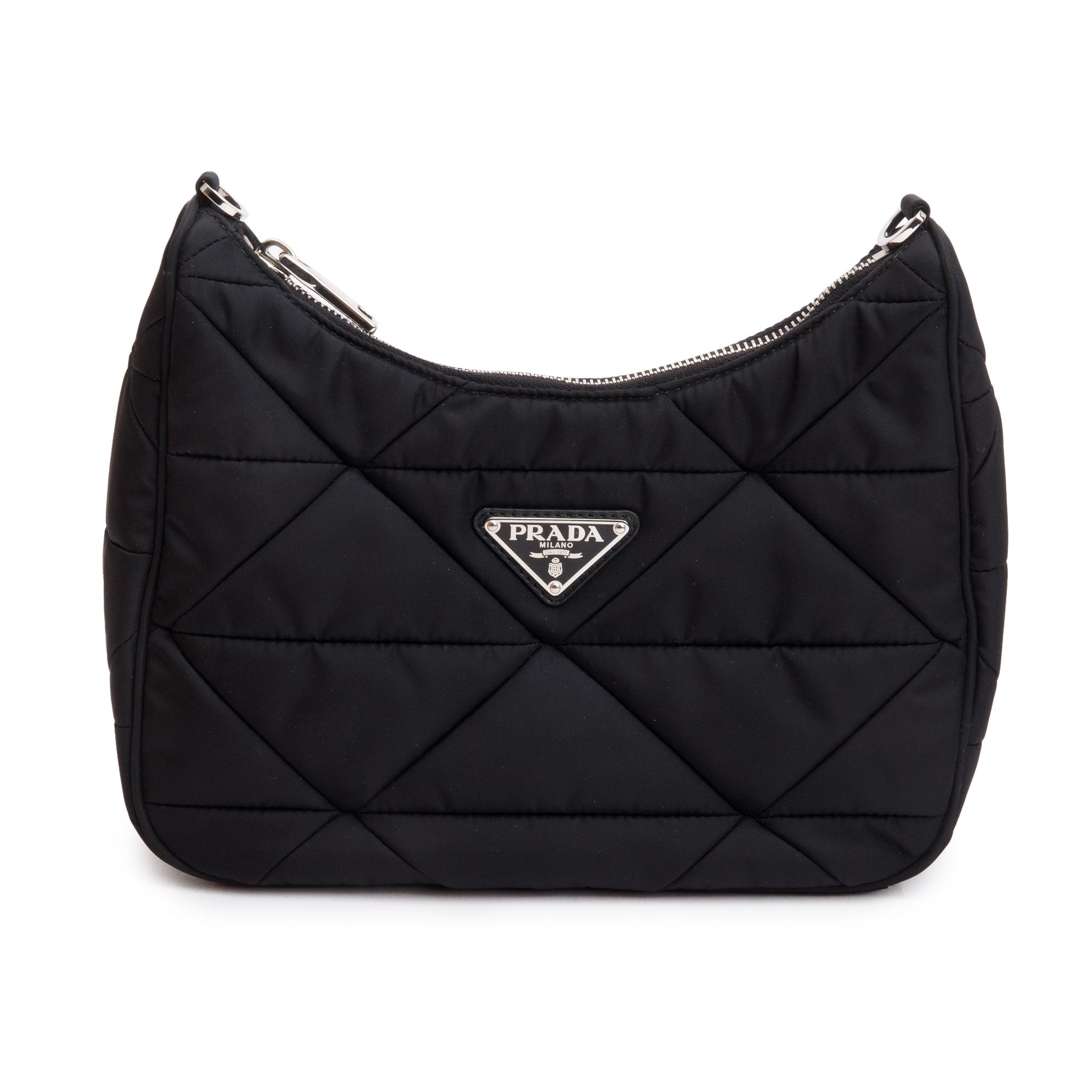Prada 2022 Black Padded Re-Nylon Shoulder Bag