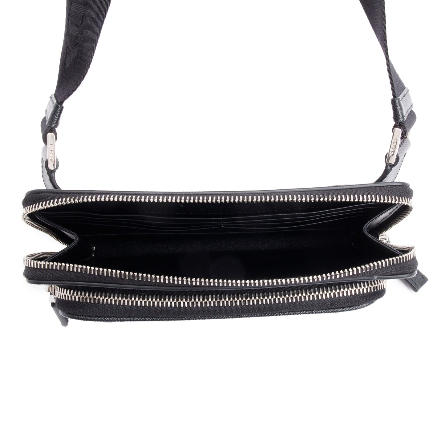 Prada 2022 Black Saffiano Travel Leather Belt Bag