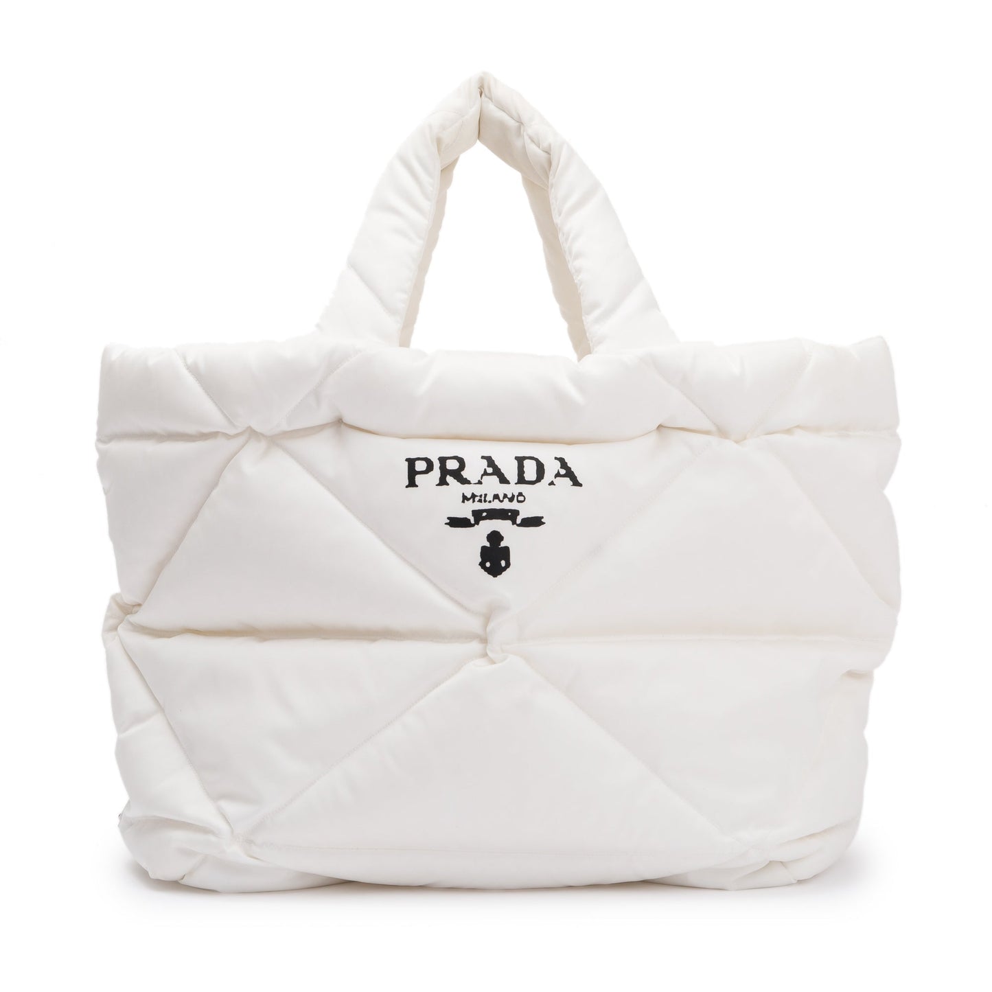 Prada 2022 White Re-Nylon Padded Nappa Tote
