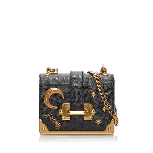 Prada Astrology Micro Cahier Leather Crossbody Bag (SHG-34184)