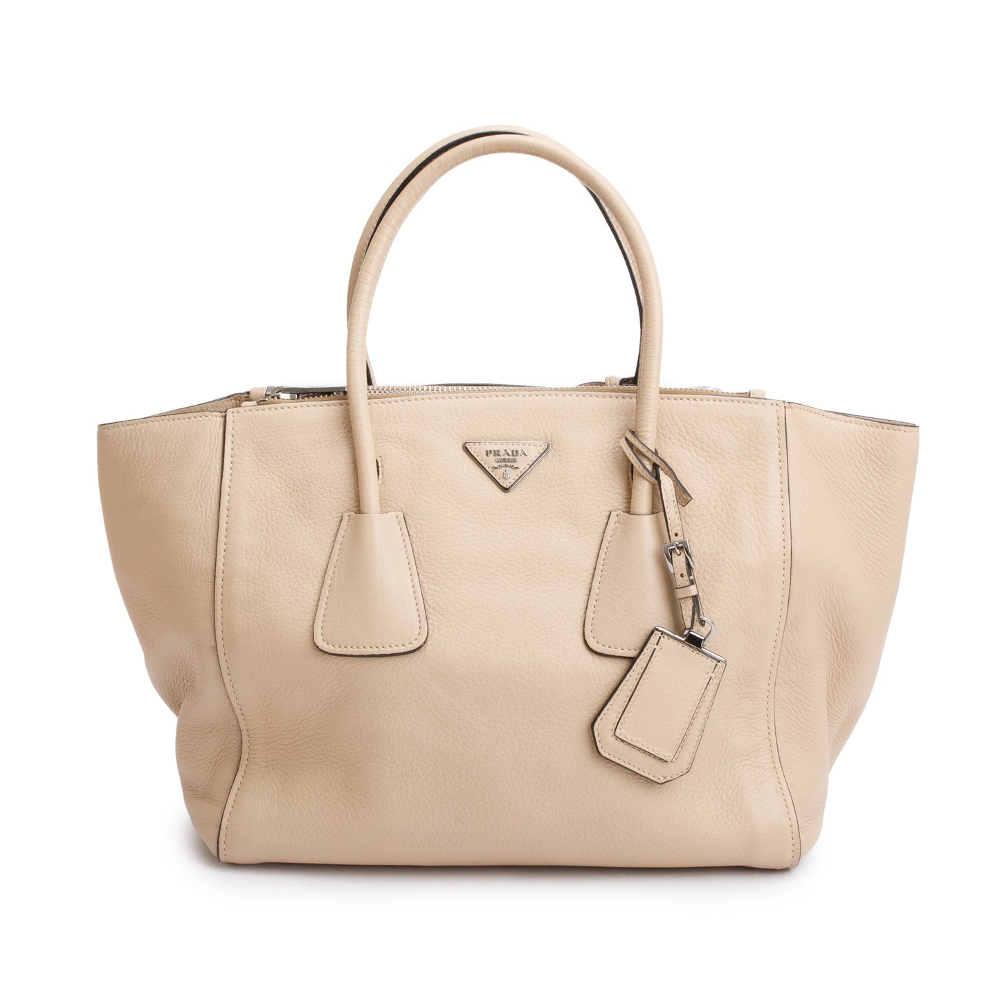 Prada Beige Cervo Medium Twin Pocket Tote