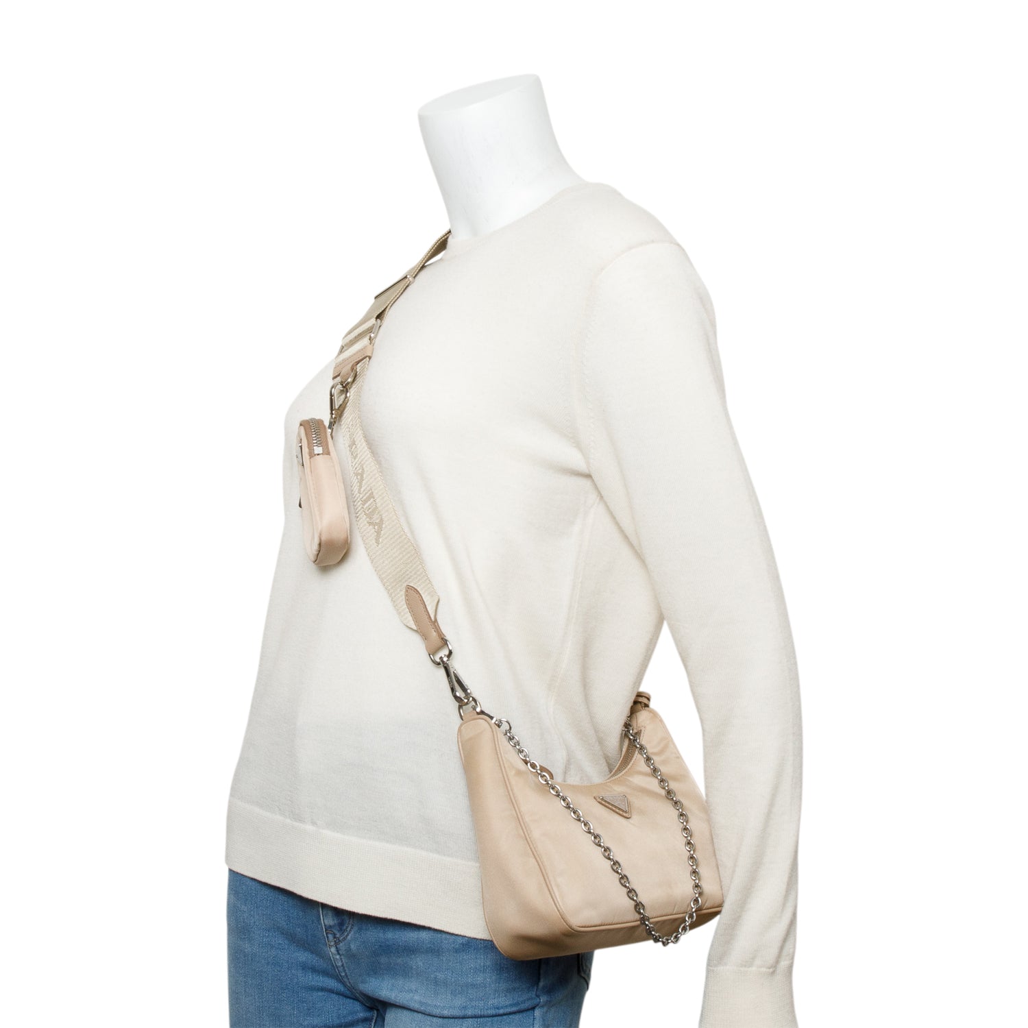 Prada Beige Re-Edition 2005 Re-Nylon Shoulder Bag
