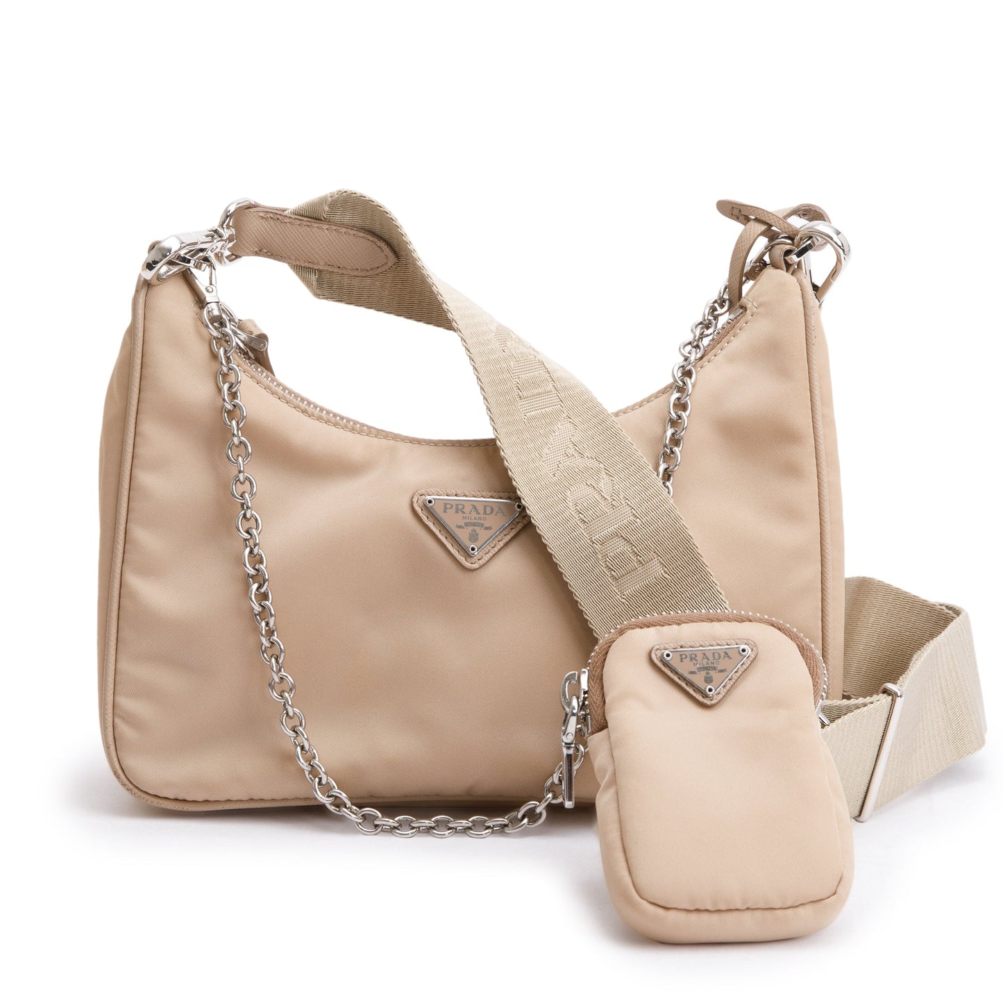 Prada Beige Re-Edition 2005 Re-Nylon Shoulder Bag