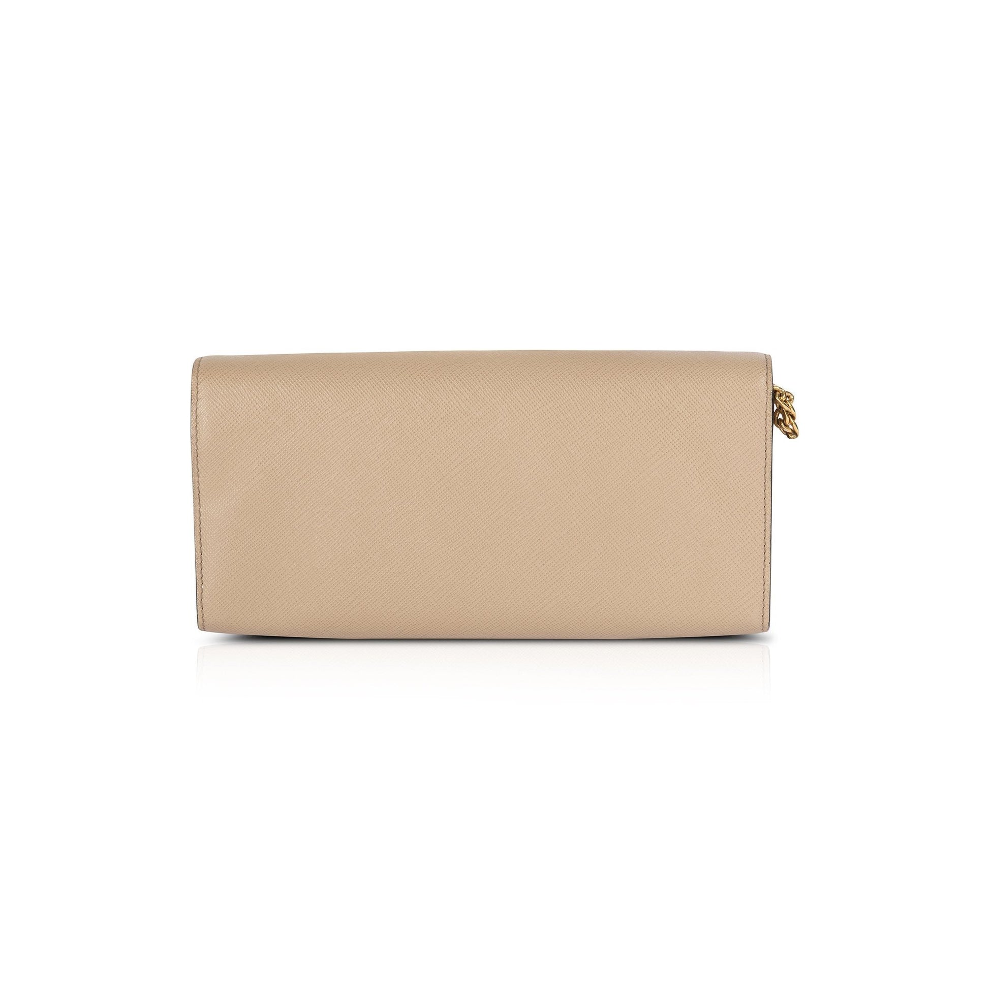 Prada Biblioteque Saffiano Chain Clutch