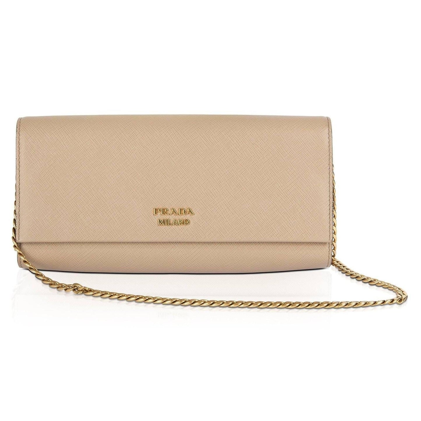 Prada Biblioteque Saffiano Chain Clutch