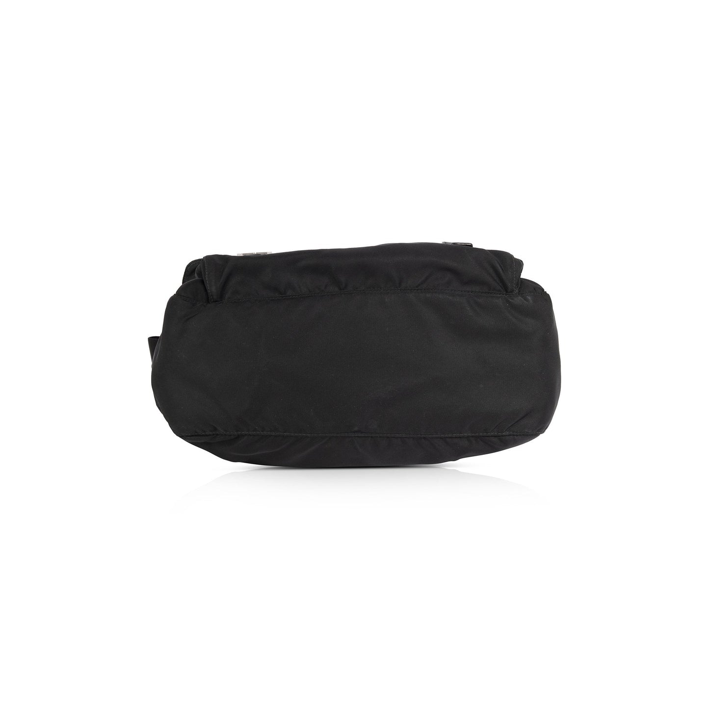 Prada Black Leather-Trimmed Tessuto Messenger Bag