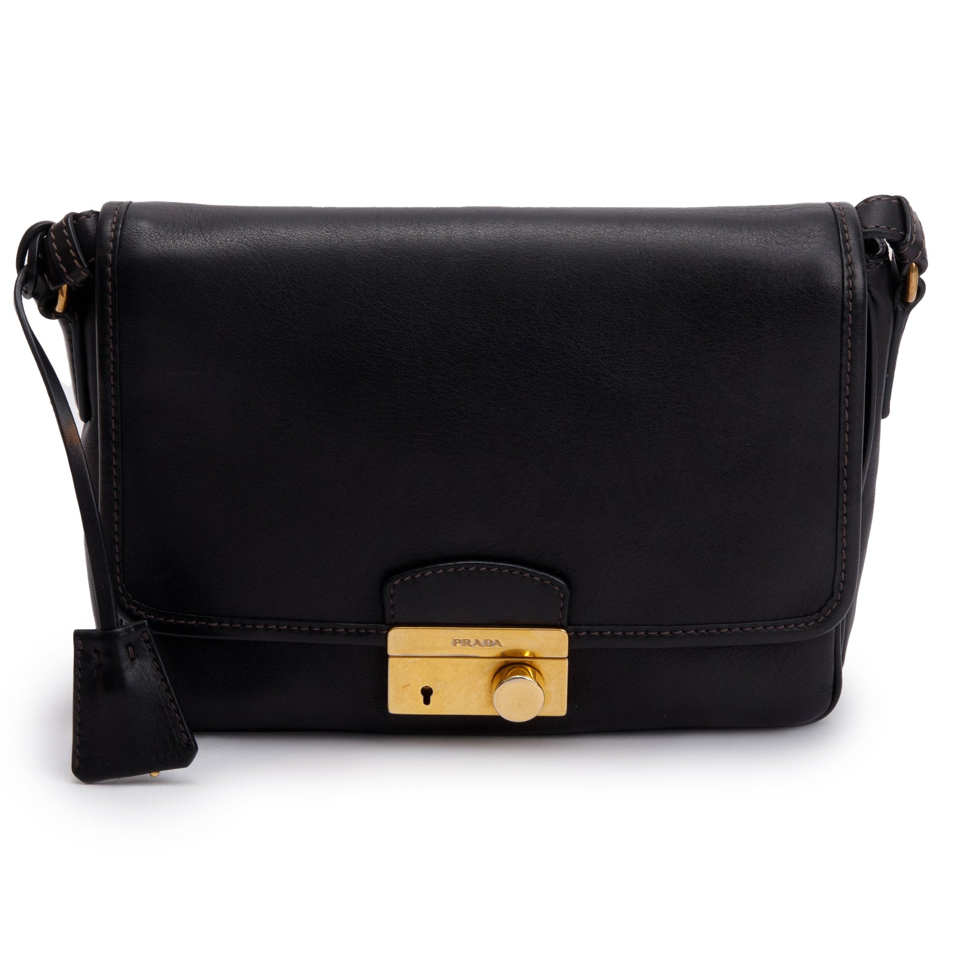 Prada Black Nappa Leather Sound Crossbody Bag
