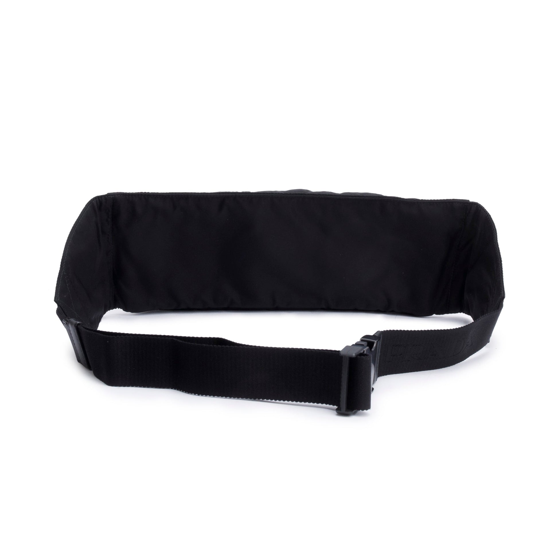 Prada Black Nappa Tessuto Nylon Stripe Montagne Belt Bag
