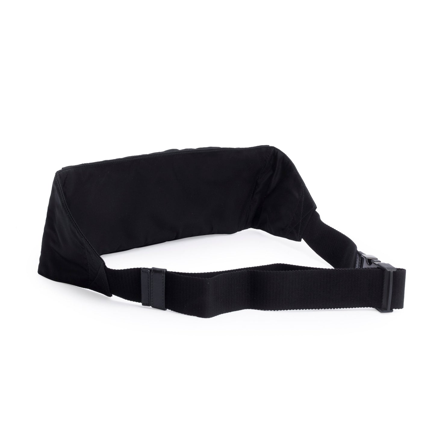 Prada Black Nappa Tessuto Nylon Stripe Montagne Belt Bag