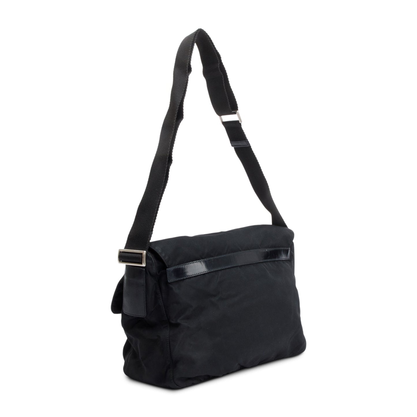 Prada Black Nylon Vela Sport Buckle Messenger Bag