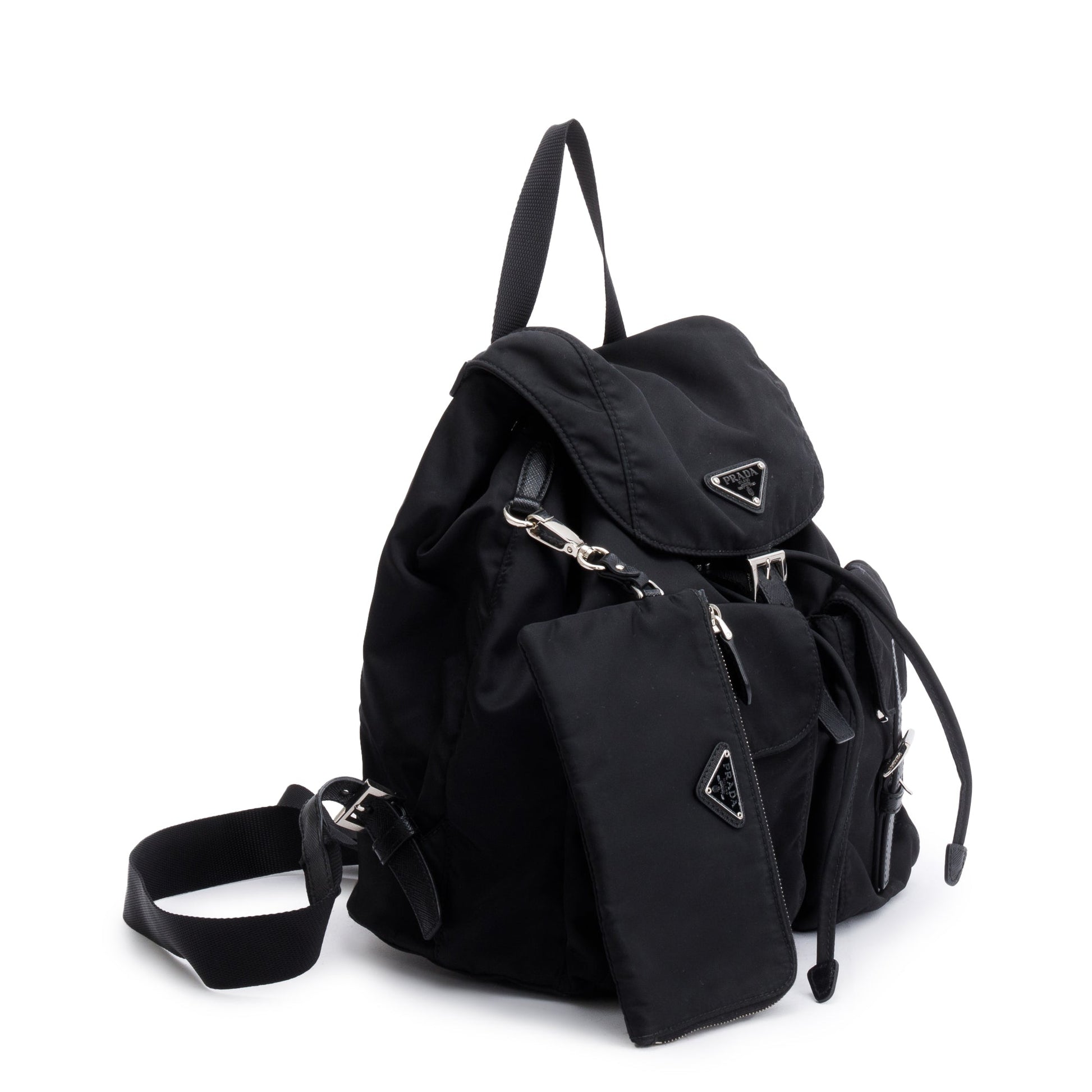 Prada Black Re-Nylon Saffiano Medium Backpack