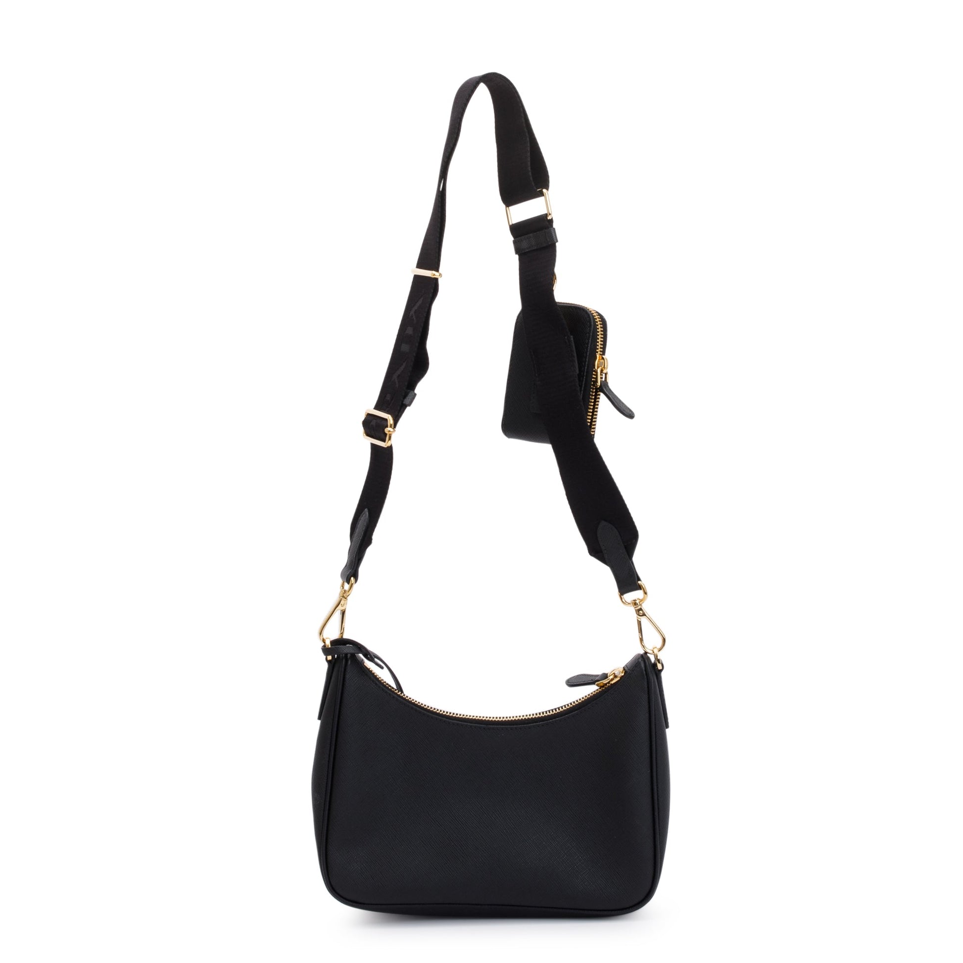 Prada Black Saffiano Leather Re-Edition 2005 Shoulder Bag
