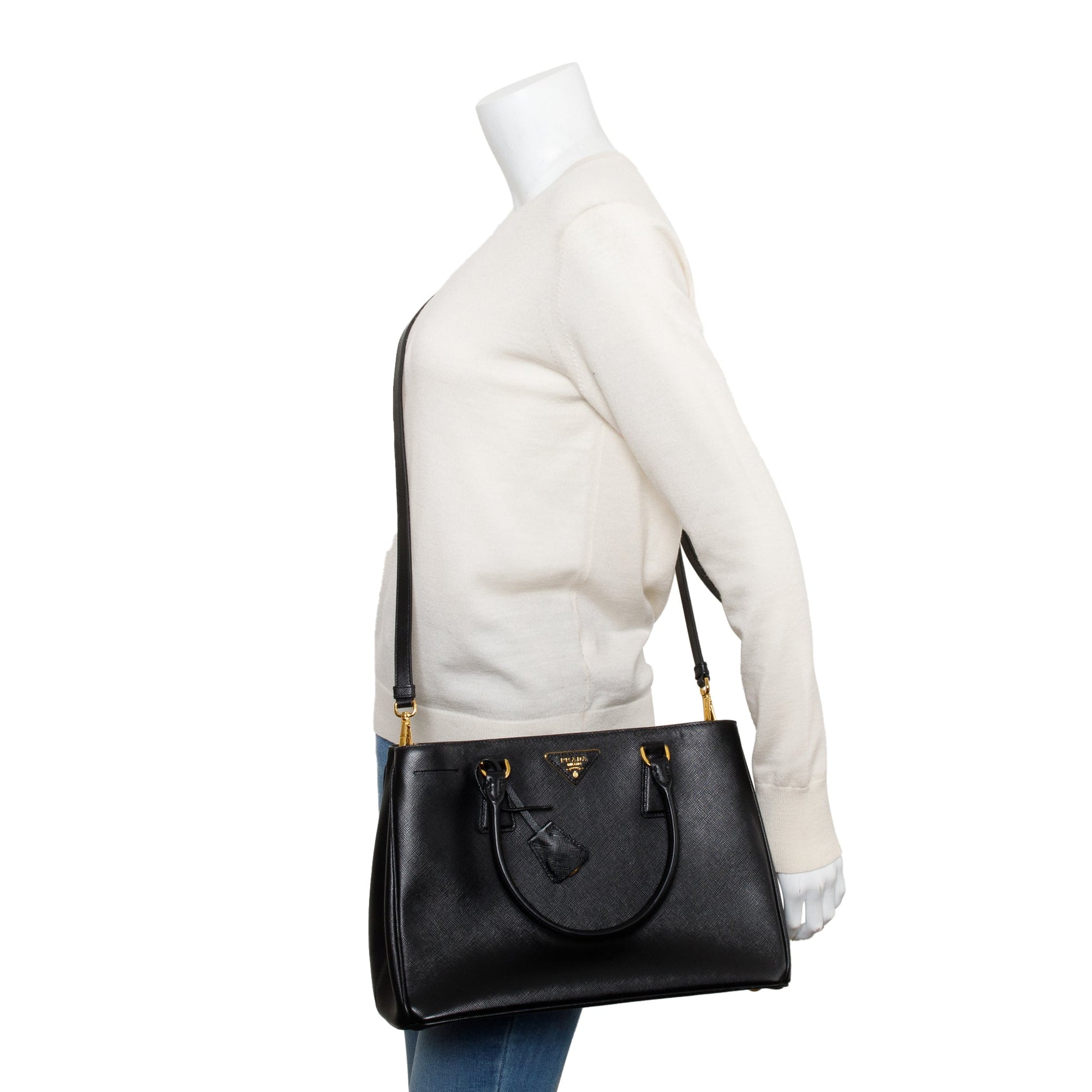 Prada Black Saffiano Lux Medium Galleria Tote