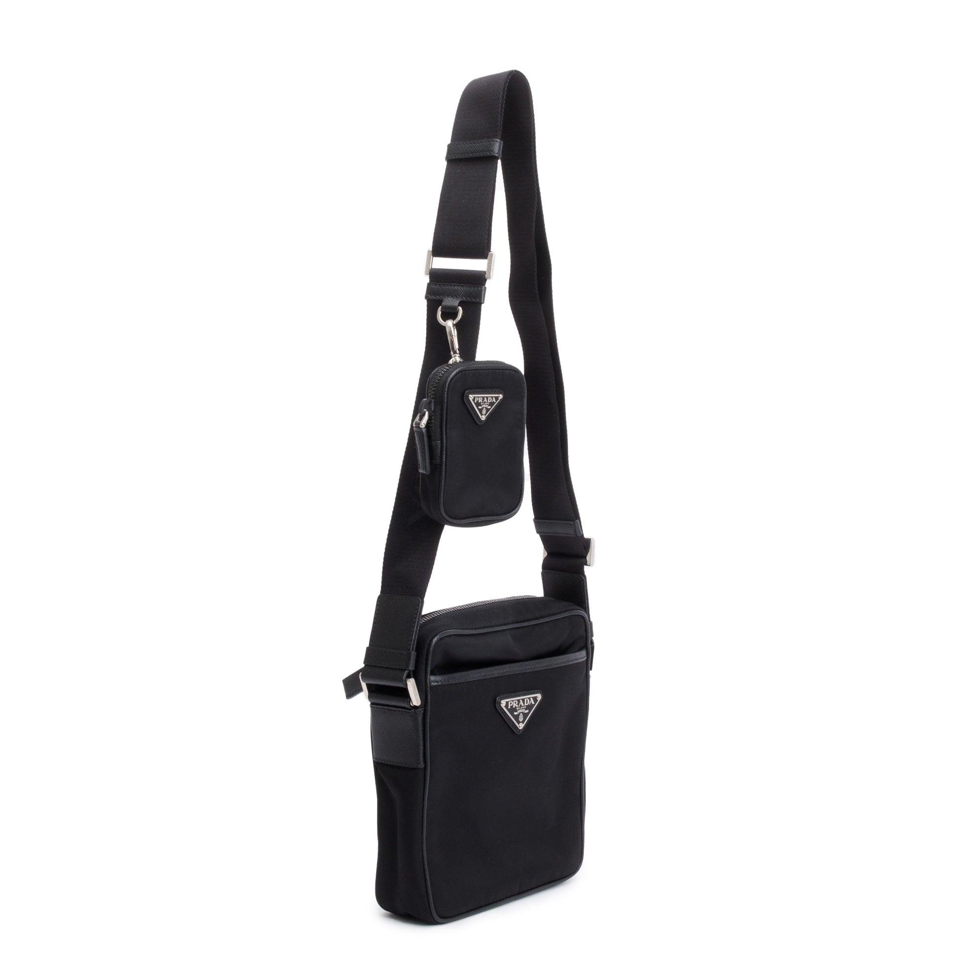 Prada Black Saffiano Re-Nylon Crossbody Bag