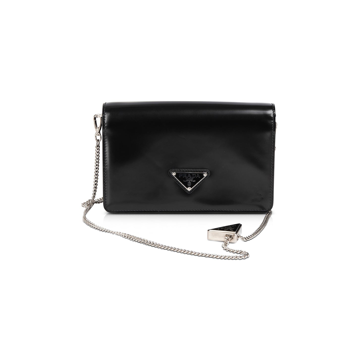 Prada Black Spazzolato Leather Shoulder Bag