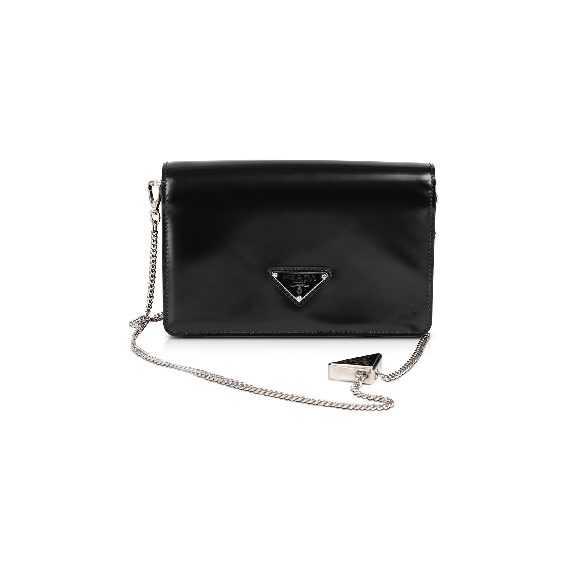 Prada Black Spazzolato Leather Shoulder Bag