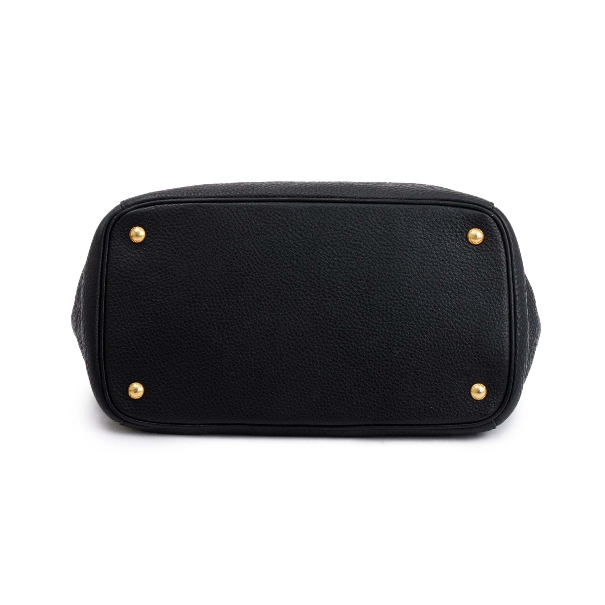 Prada Black Vitello Daino Leather Open Tote